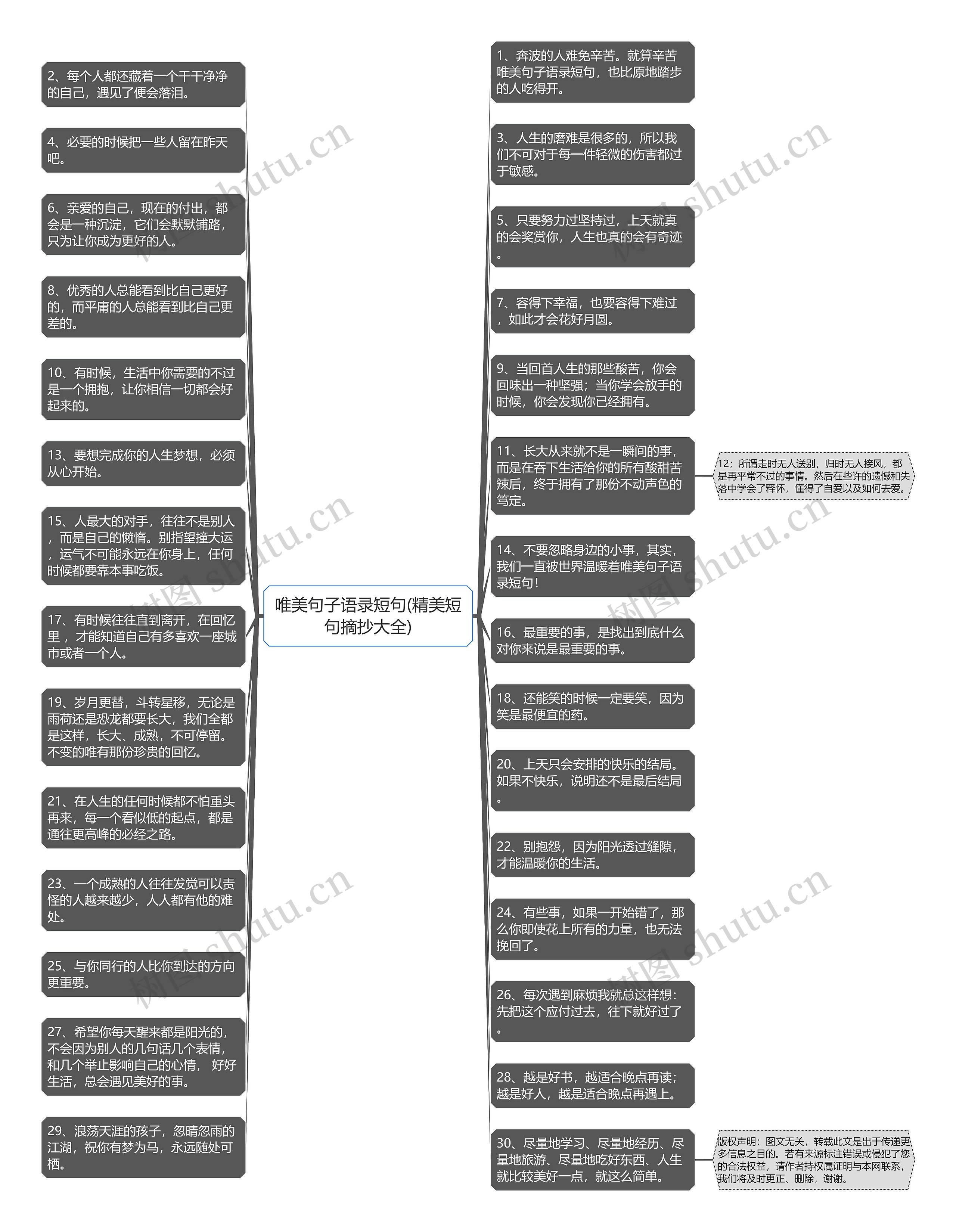 唯美句子语录短句(精美短句摘抄大全)思维导图