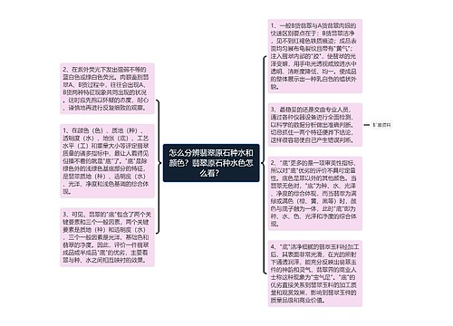 怎么分辨翡翠原石种水和颜色？翡翠原石种水色怎么看？