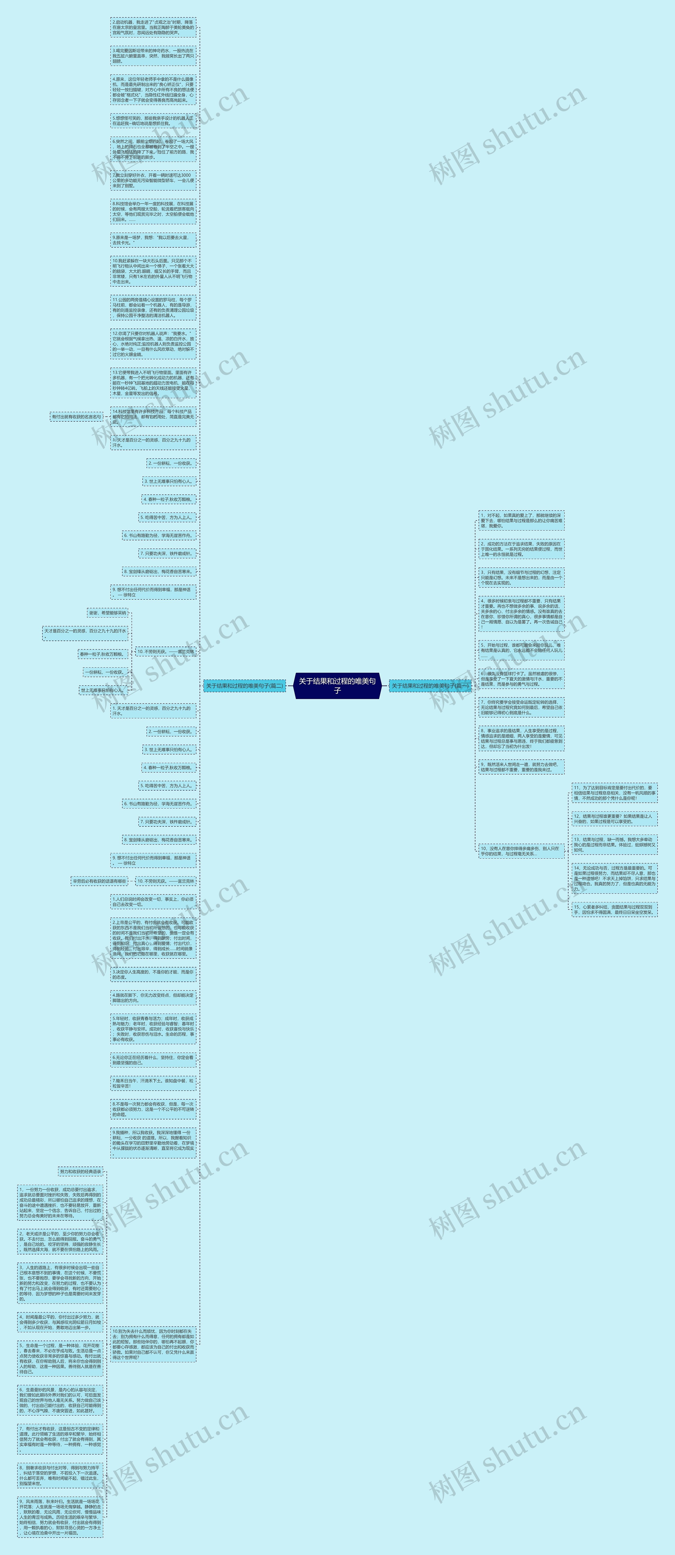 关于结果和过程的唯美句子思维导图