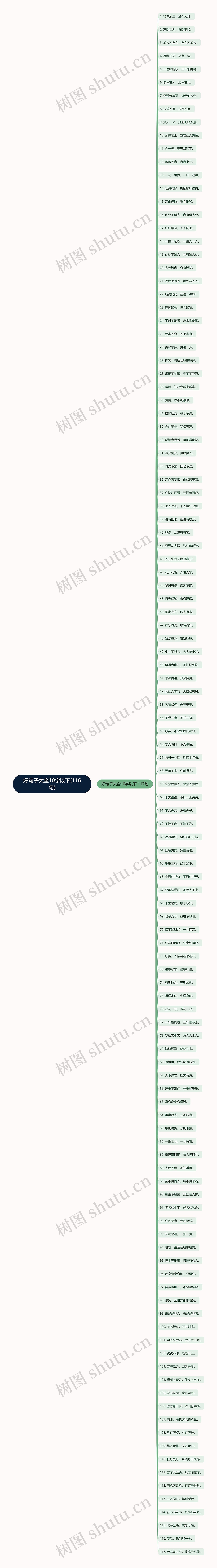 好句子大全10字以下(116句)思维导图