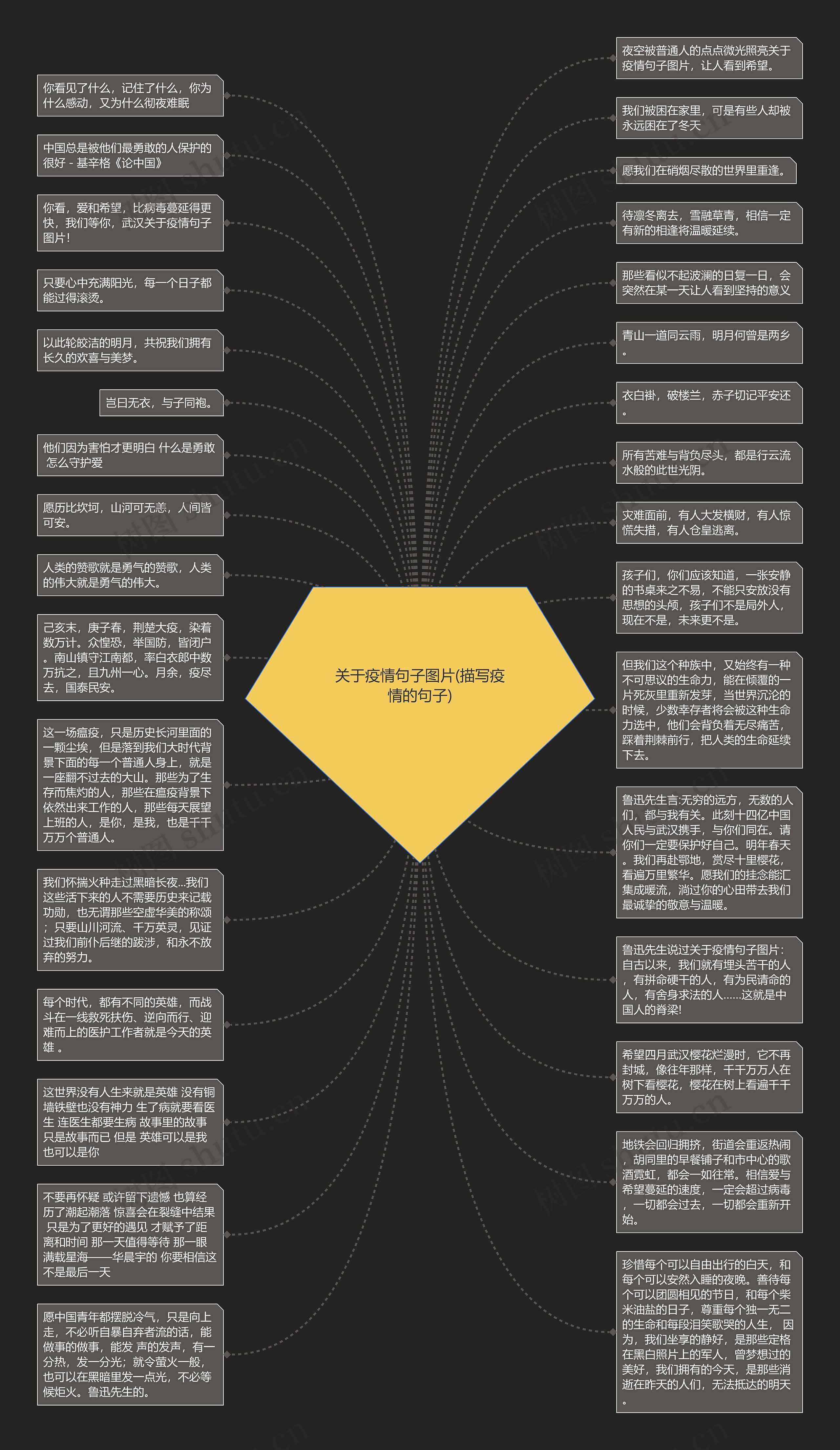 关于疫情句子图片(描写疫情的句子)思维导图