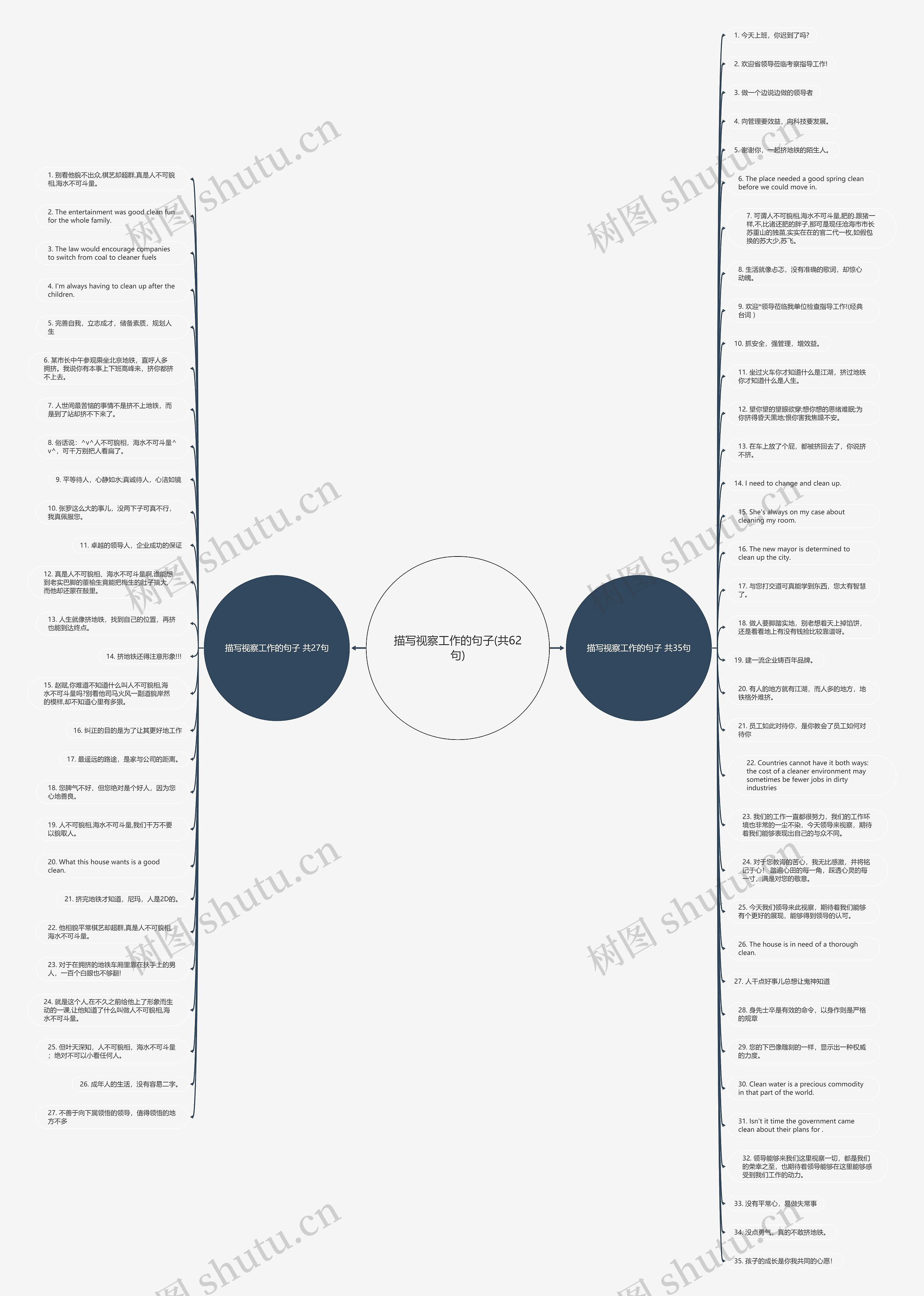 描写视察工作的句子(共62句)思维导图