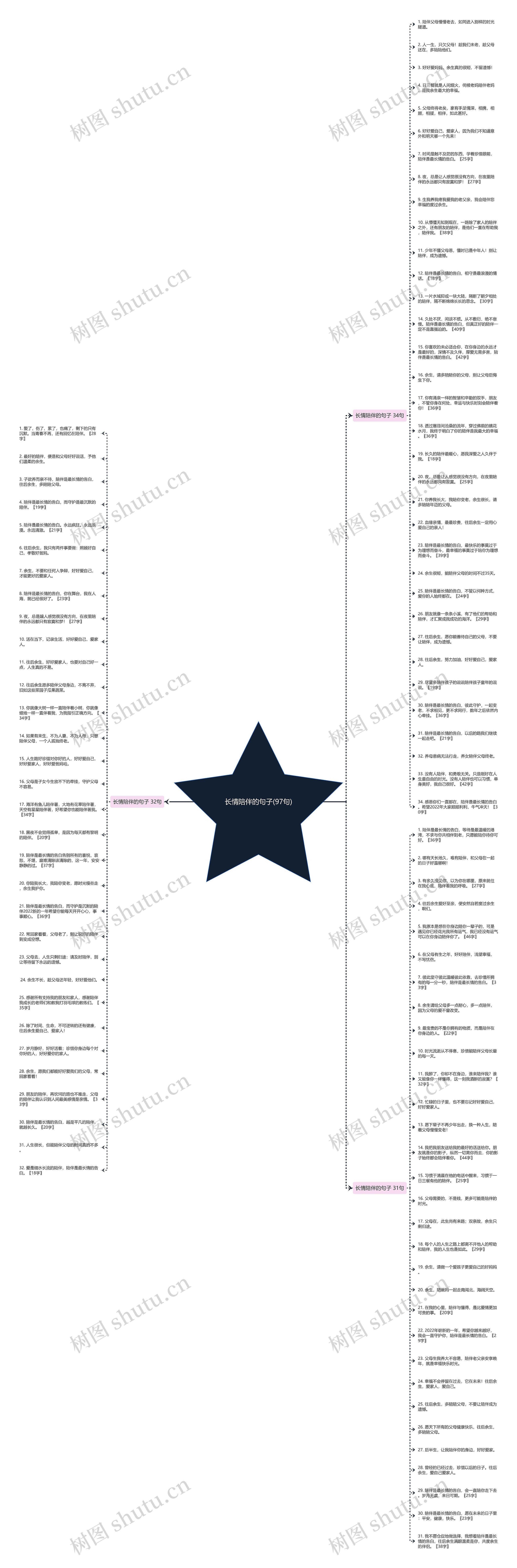 长情陪伴的句子(97句)思维导图