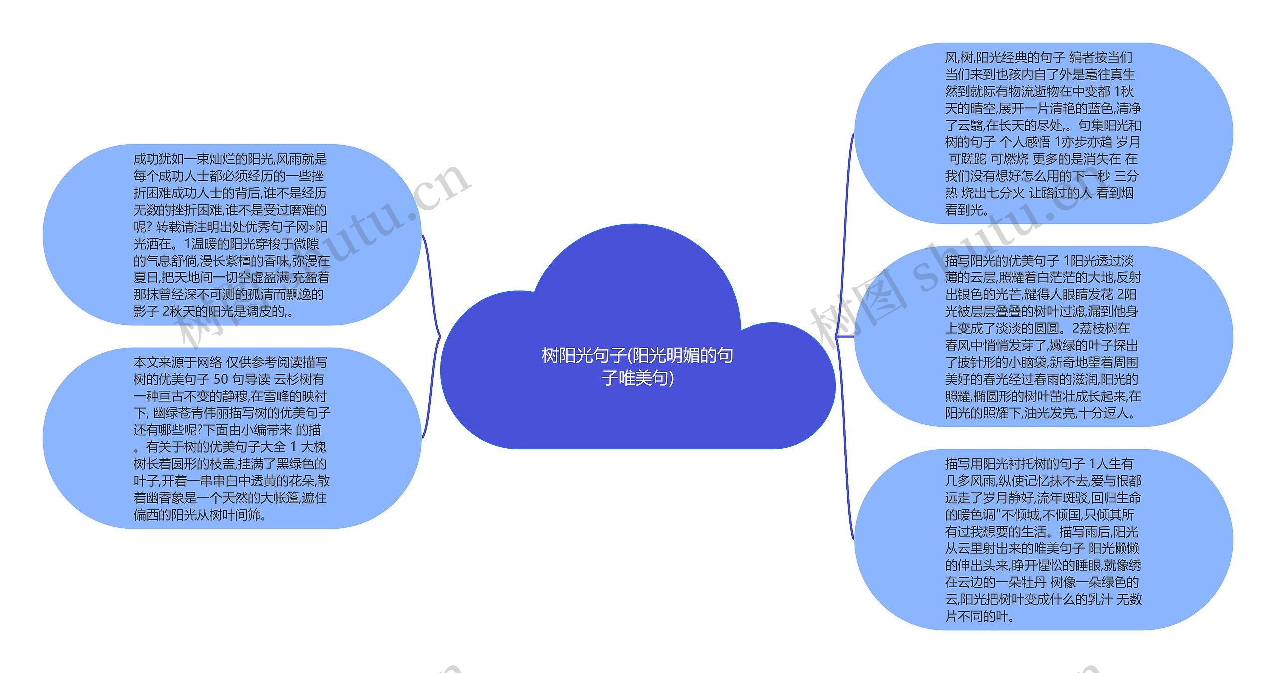树阳光句子(阳光明媚的句子唯美句)思维导图