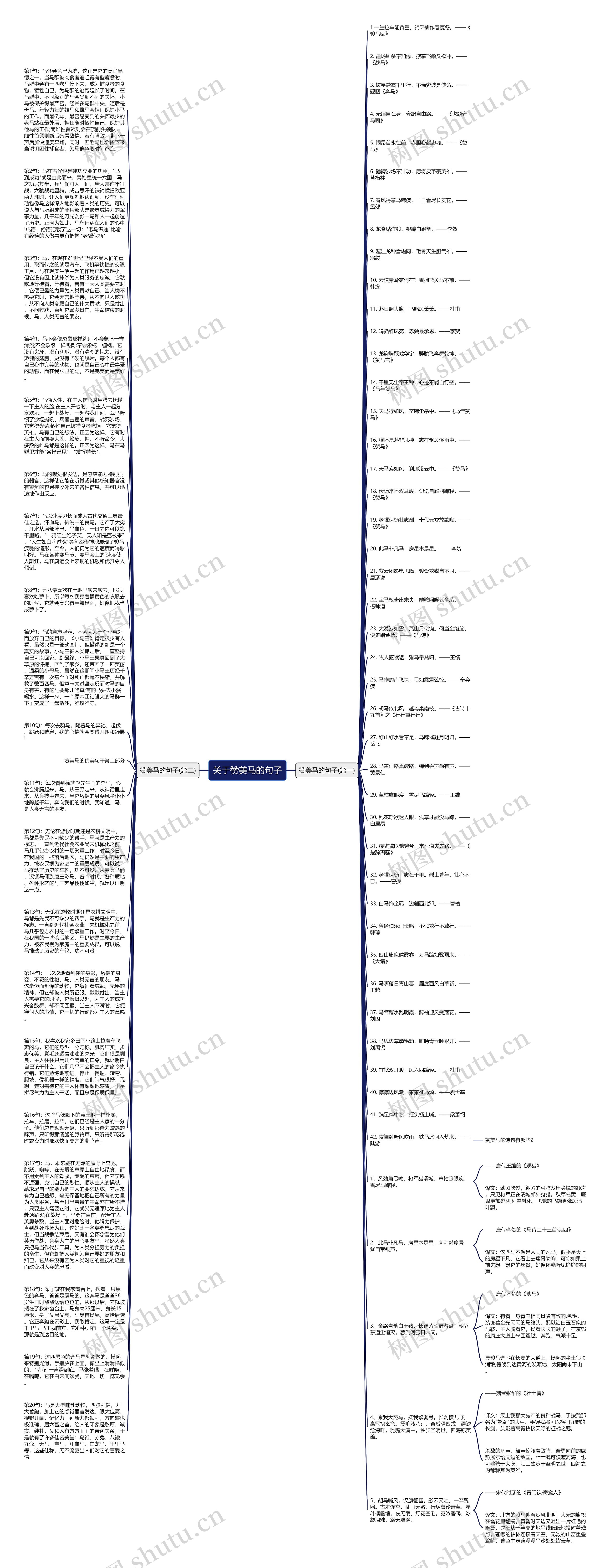 关于赞美马的句子思维导图