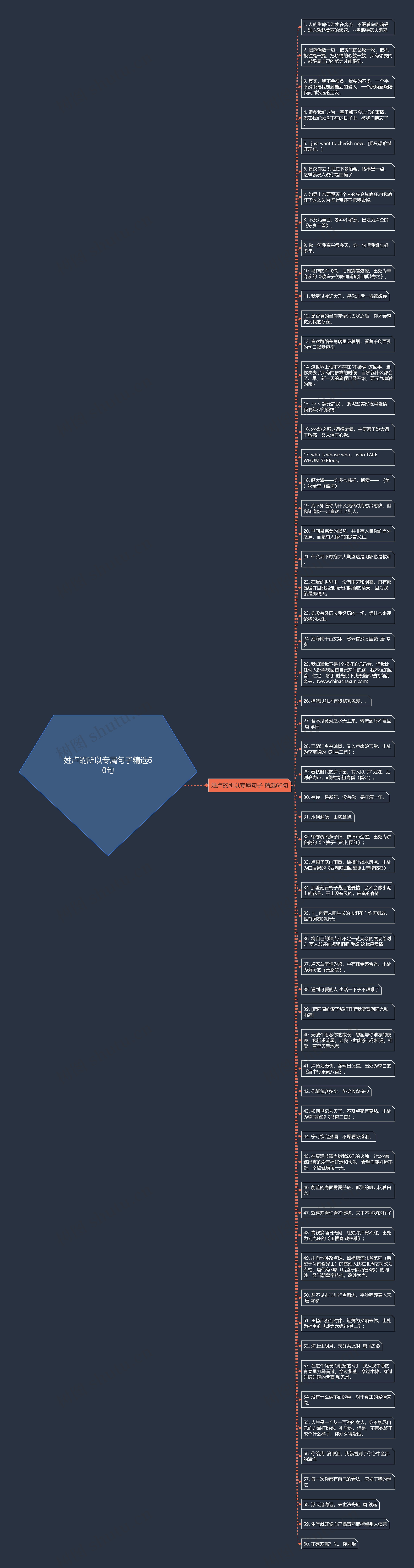 姓卢的所以专属句子精选60句思维导图