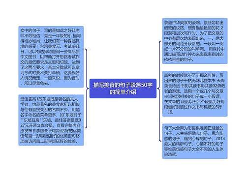 描写美食的句子段落50字的简单介绍