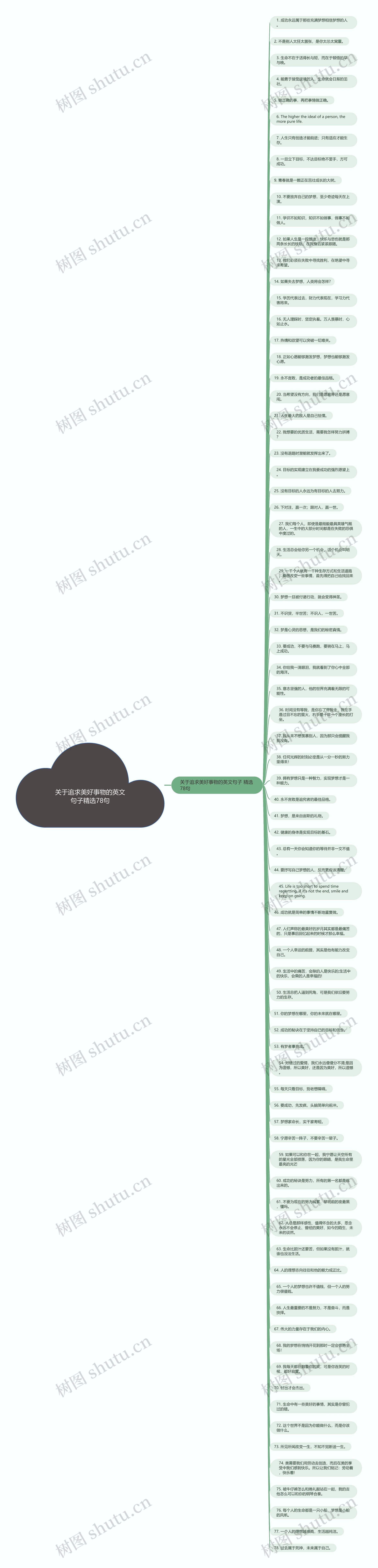 关于追求美好事物的英文句子精选78句思维导图