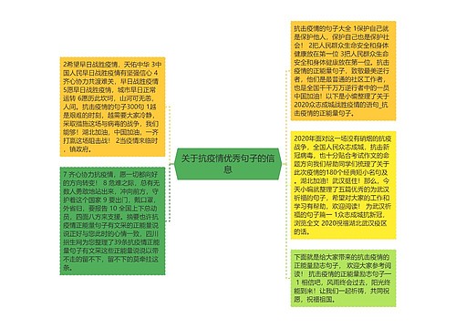 关于抗疫情优秀句子的信息