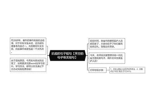 抗疫的句子短句【天空的句子唯美短句】