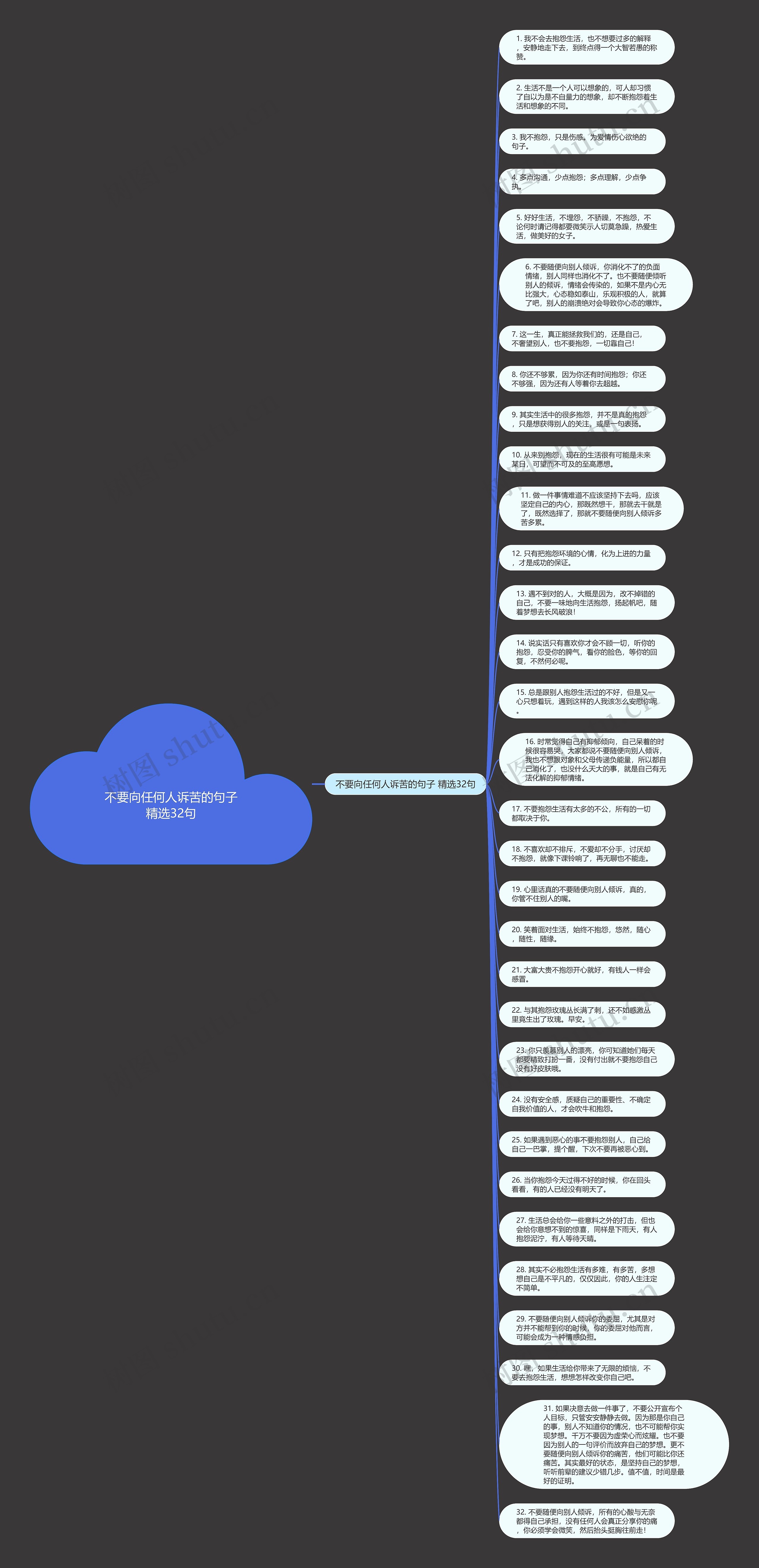 不要向任何人诉苦的句子精选32句思维导图