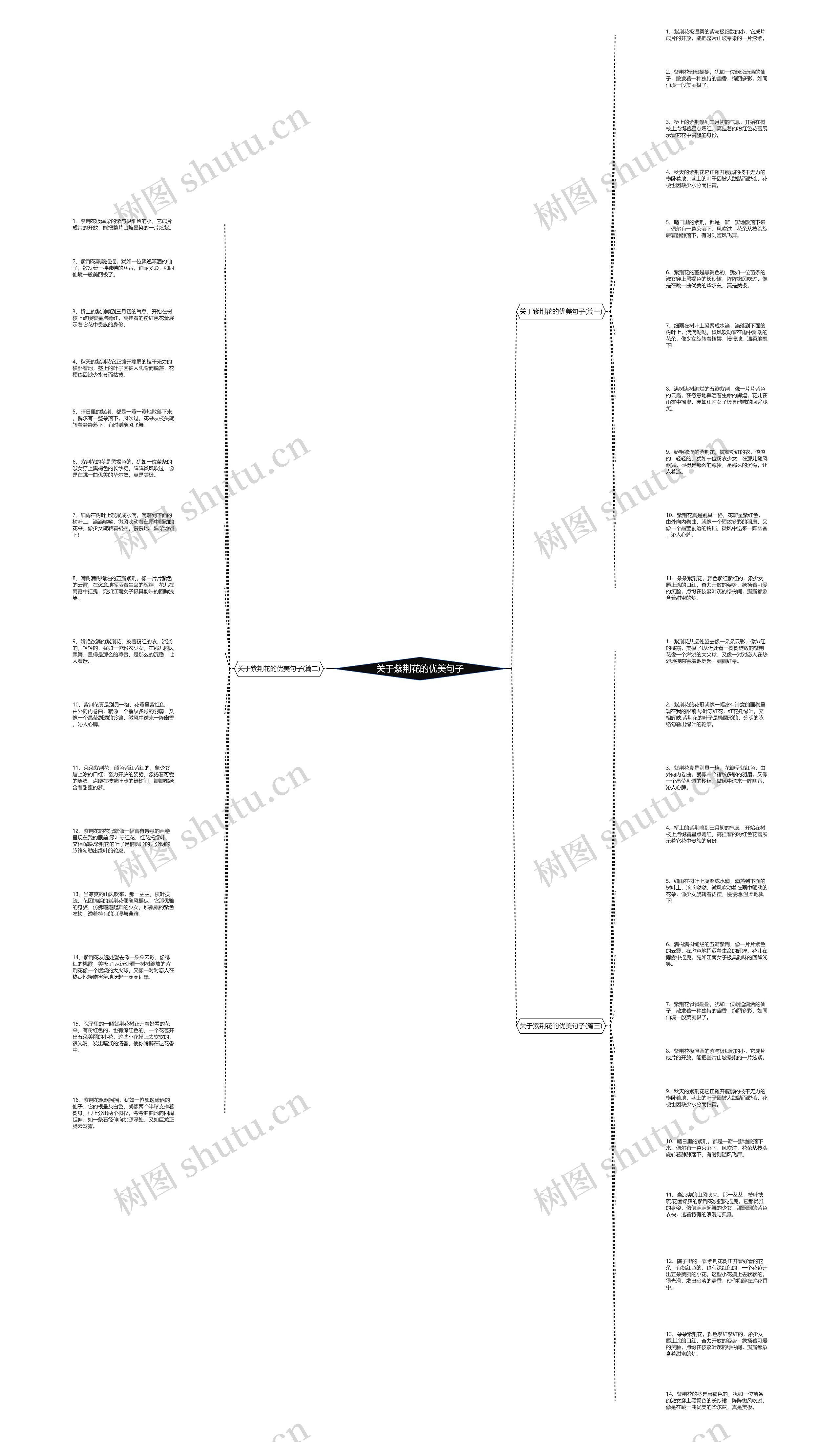 关于紫荆花的优美句子思维导图