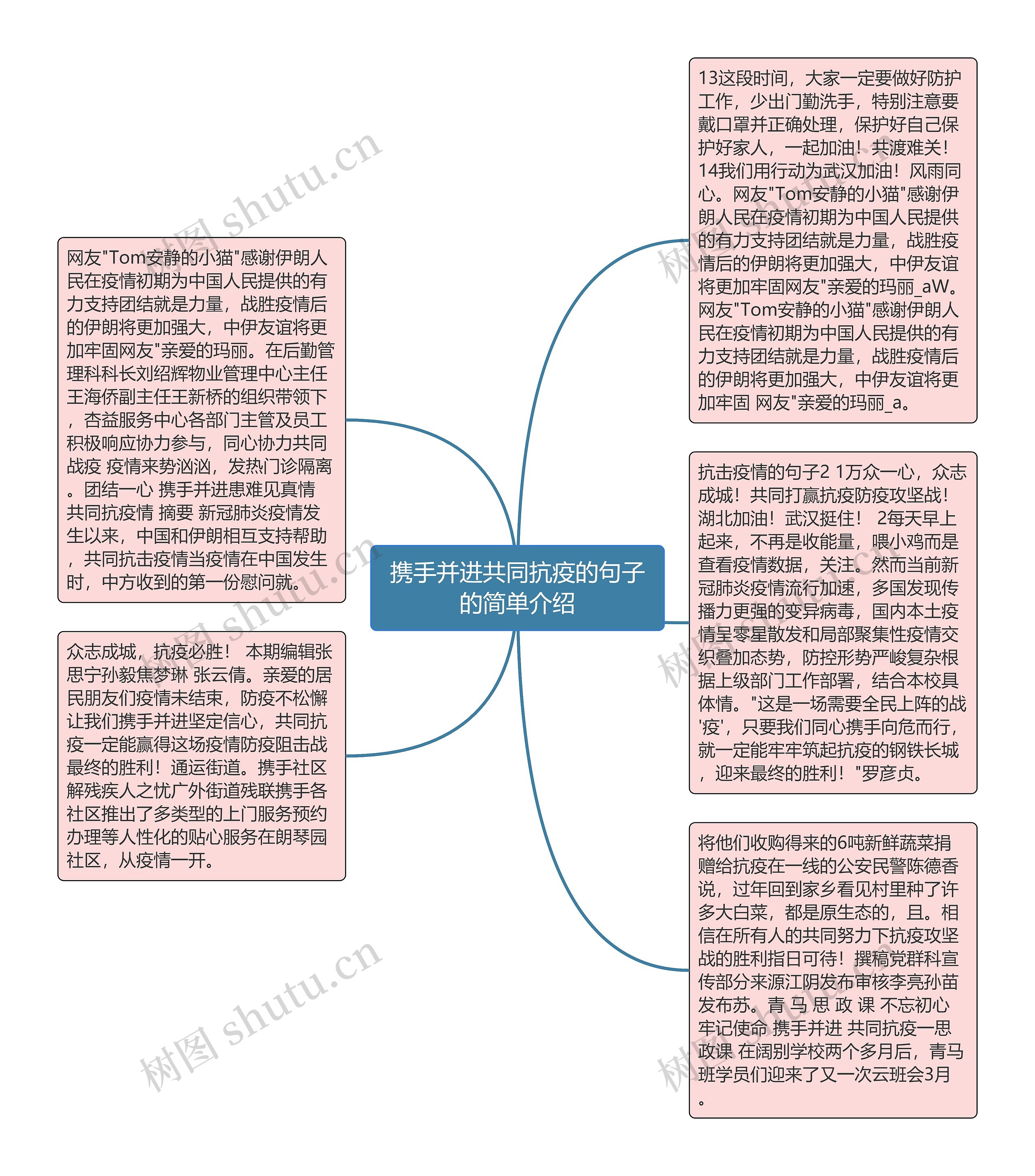 携手并进共同抗疫的句子的简单介绍思维导图