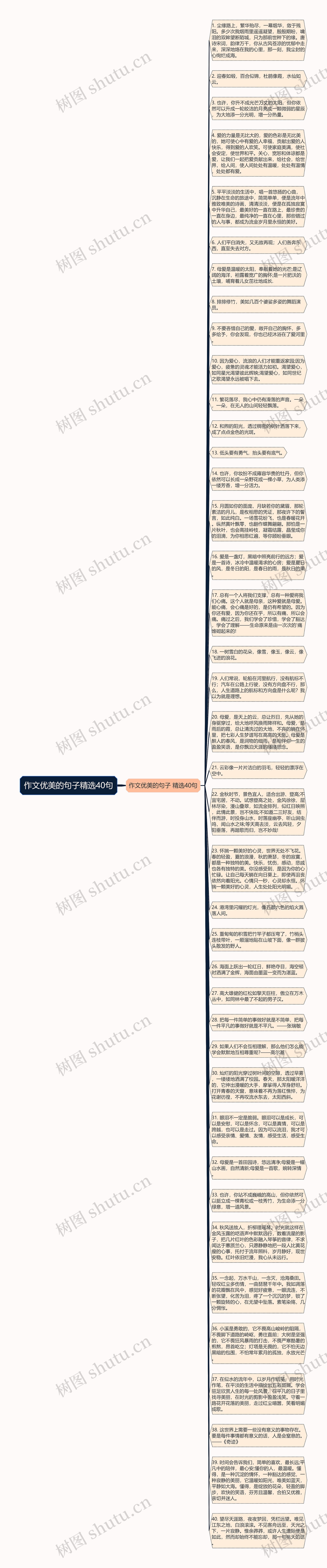 作文优美的句子精选40句思维导图