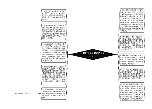 一路阳光句子(励志的句子)