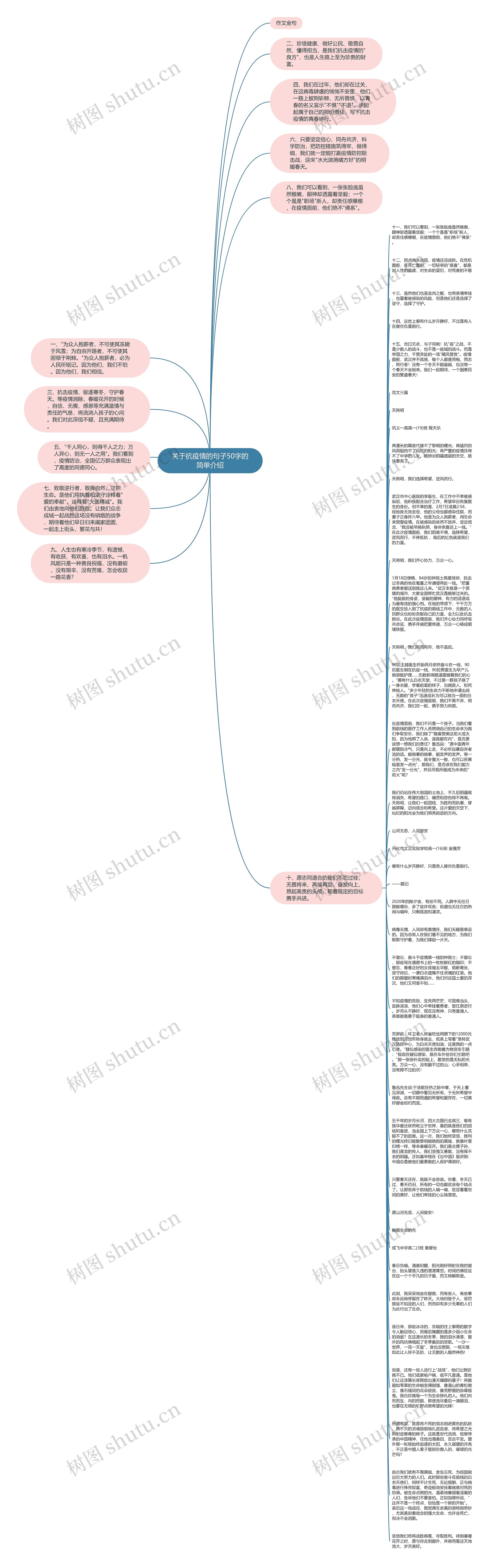 关于抗疫情的句子50字的简单介绍思维导图