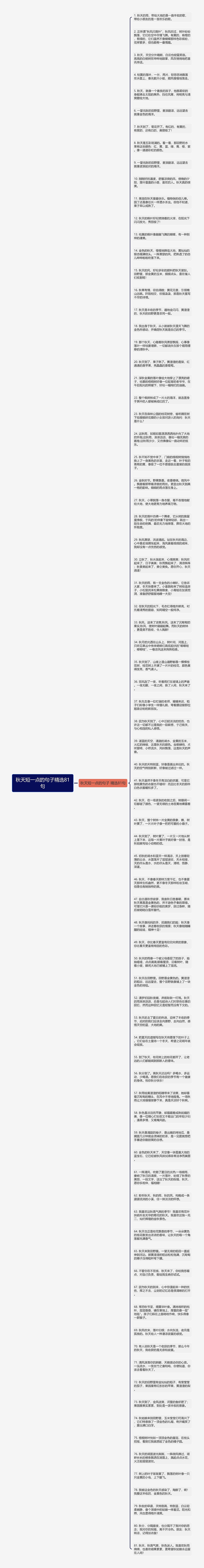 秋天短一点的句子精选81句思维导图