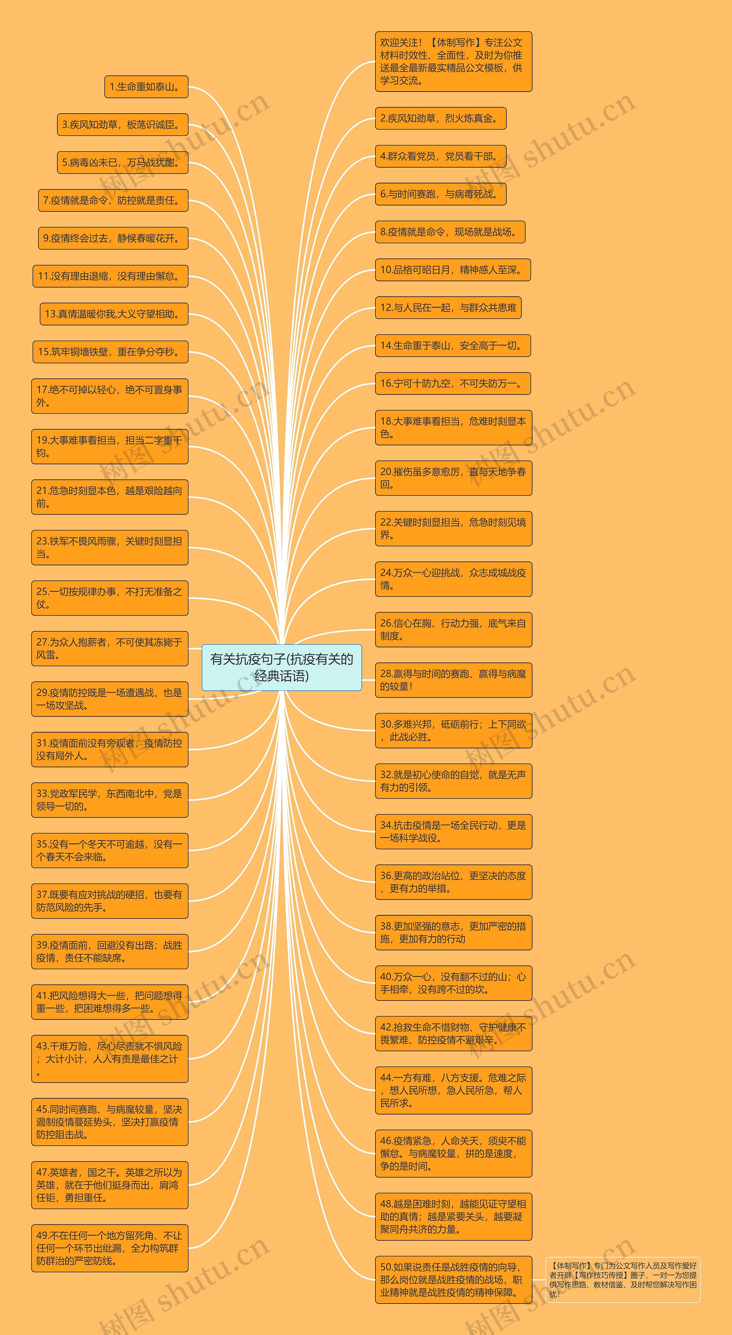 有关抗疫句子(抗疫有关的经典话语)思维导图