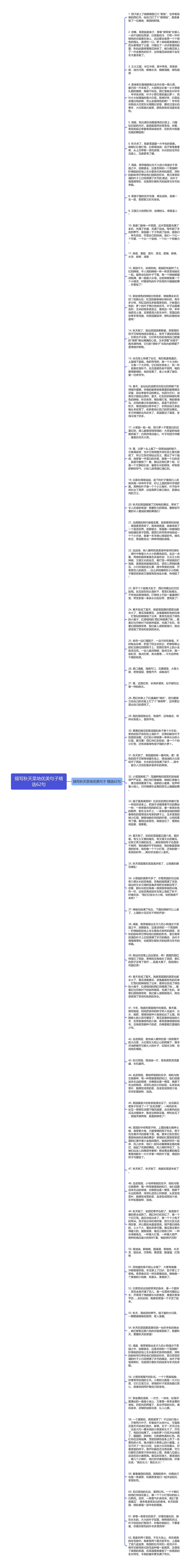 描写秋天菜地优美句子精选62句