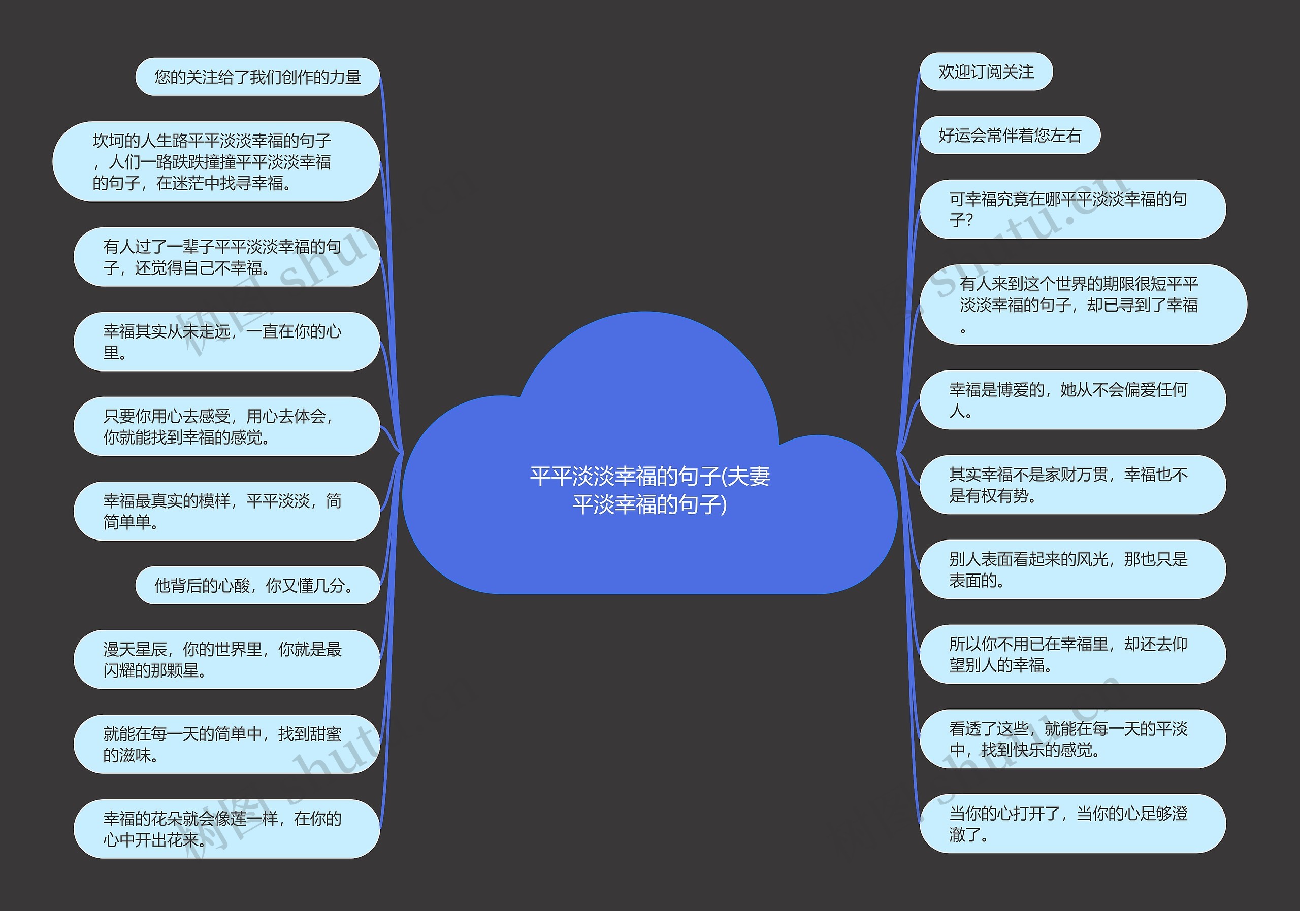 平平淡淡幸福的句子(夫妻平淡幸福的句子)思维导图