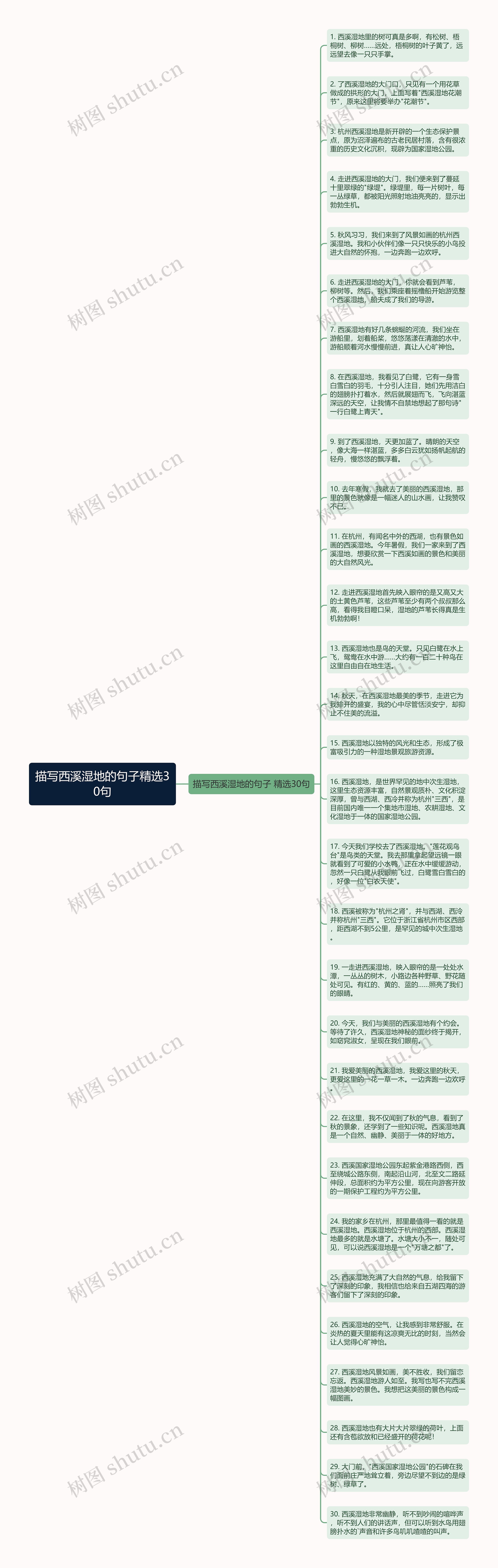 描写西溪湿地的句子精选30句思维导图