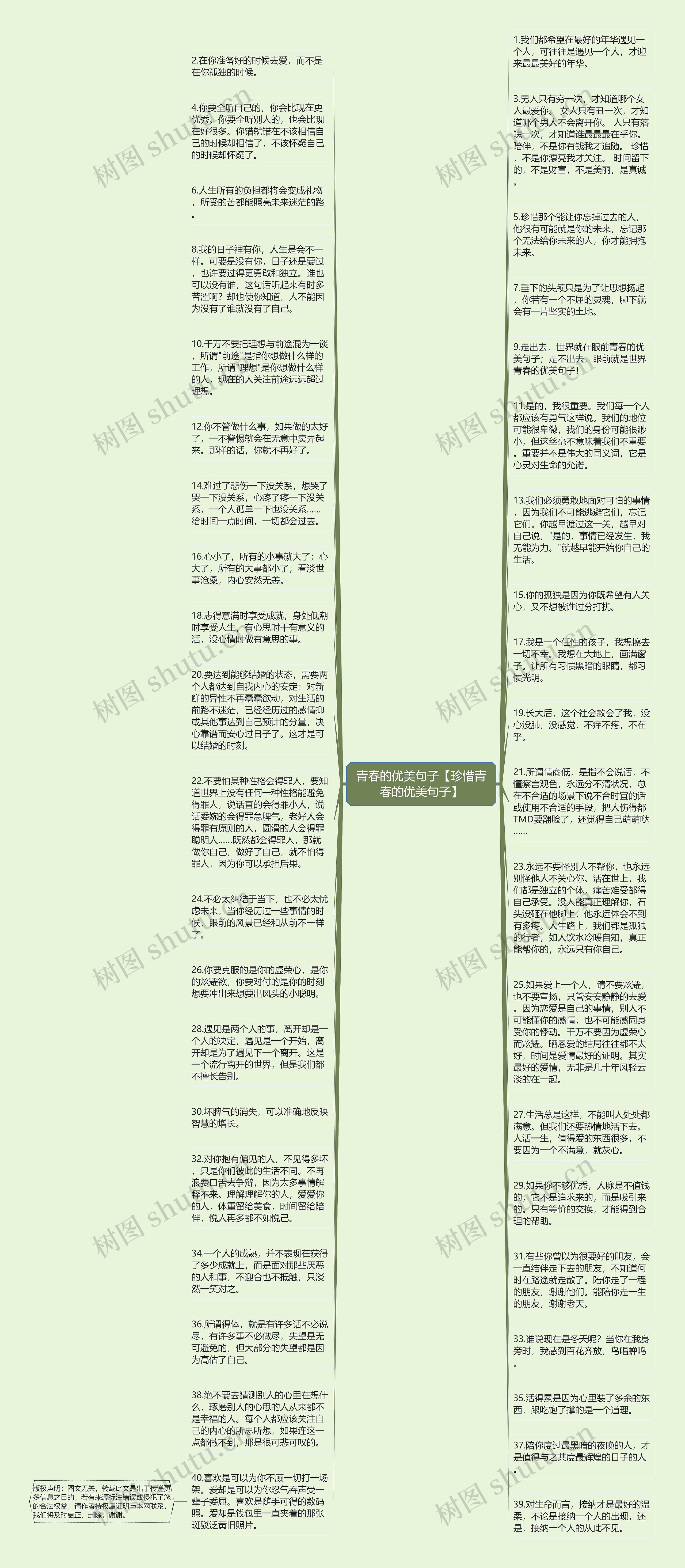 青春的优美句子【珍惜青春的优美句子】思维导图