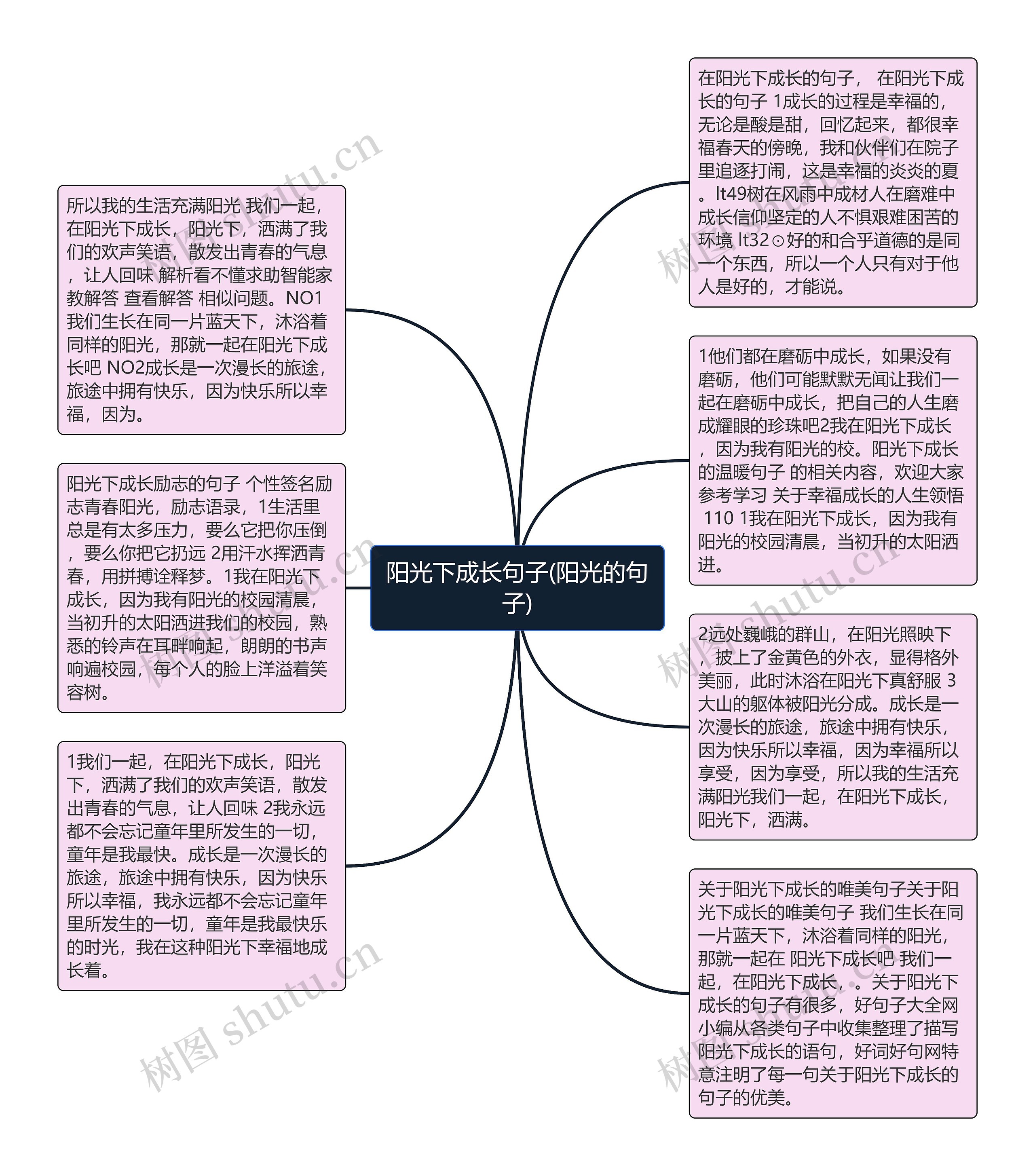 阳光下成长句子(阳光的句子)思维导图