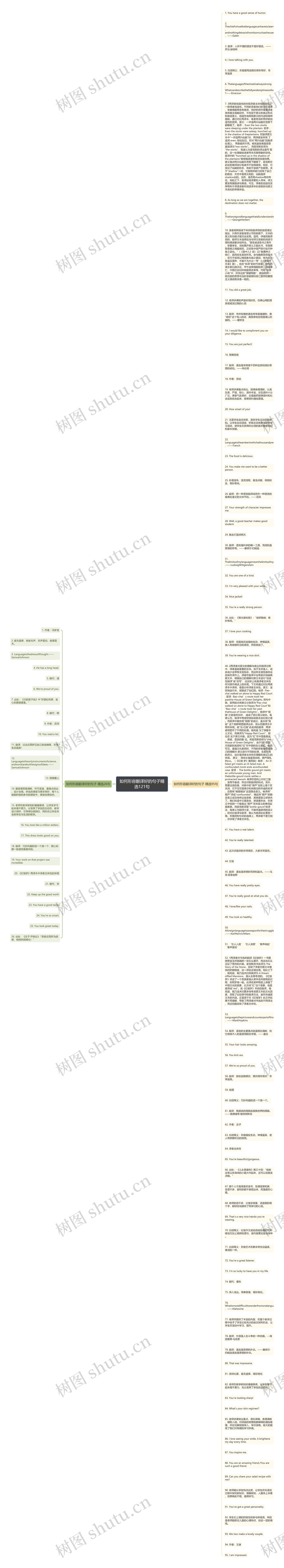 如何形容翻译好的句子精选121句思维导图