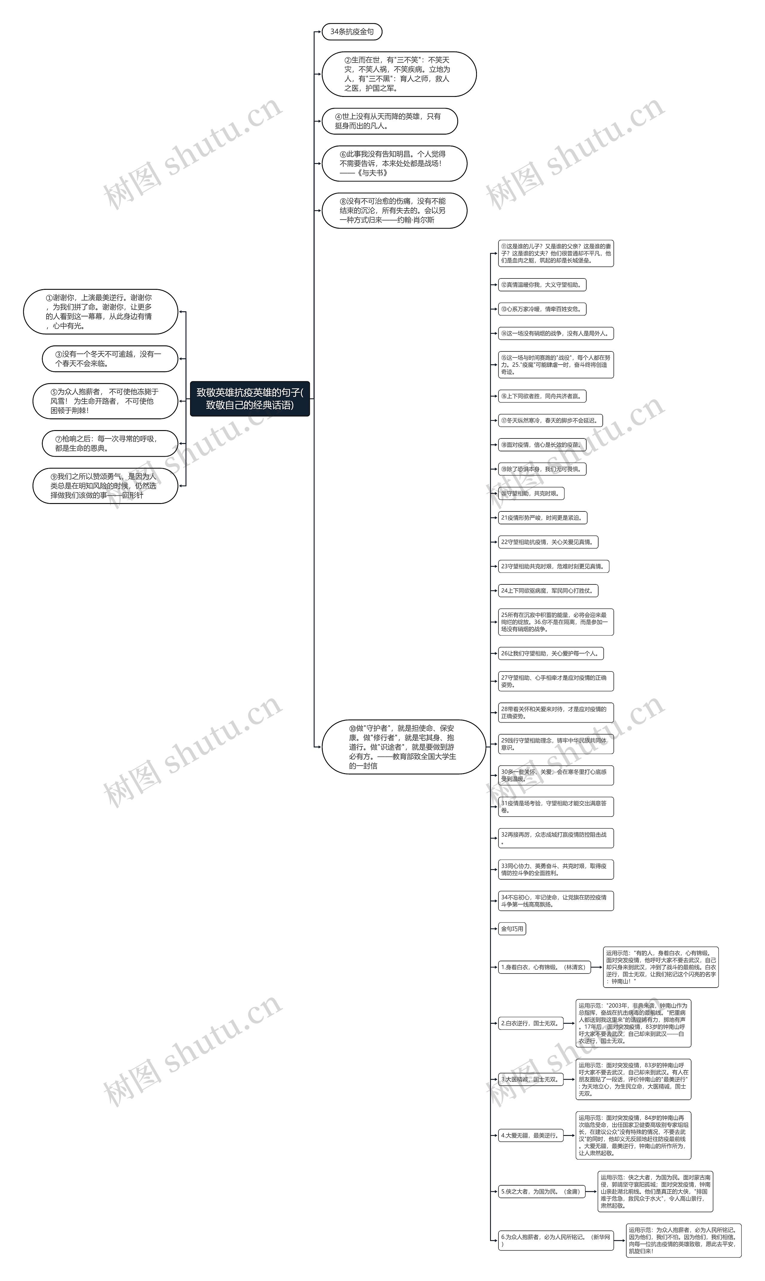 致敬英雄抗疫英雄的句子(致敬自己的经典话语)思维导图