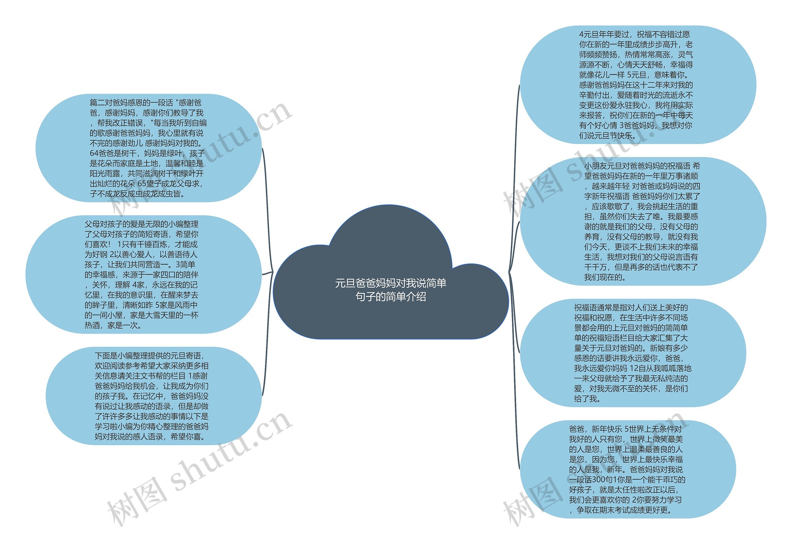 元旦爸爸妈妈对我说简单句子的简单介绍思维导图