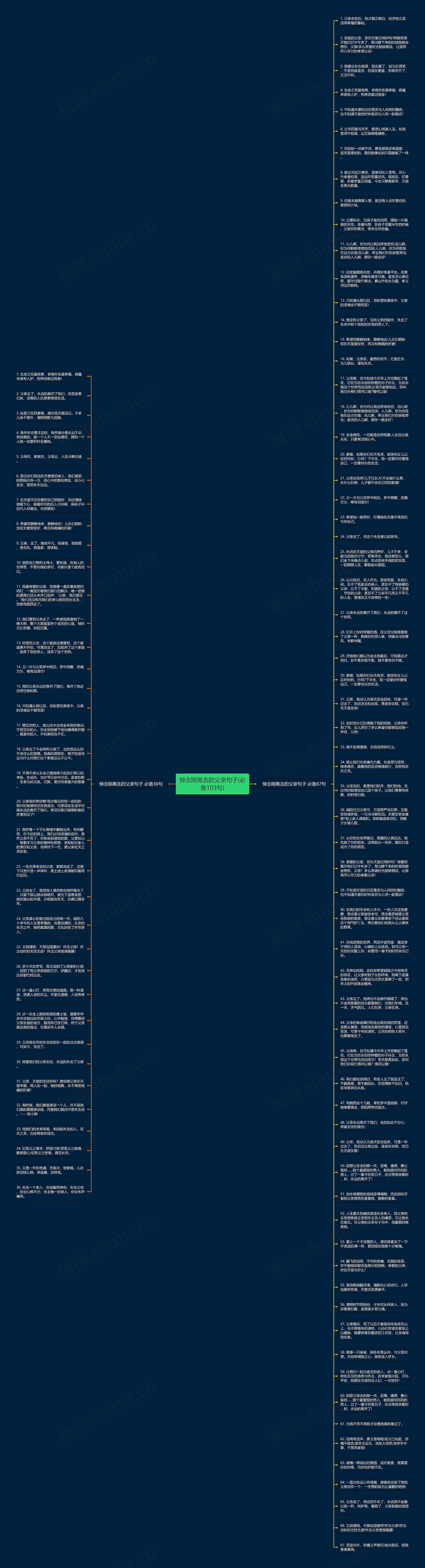 悼念刚离去的父亲句子(必备103句)思维导图