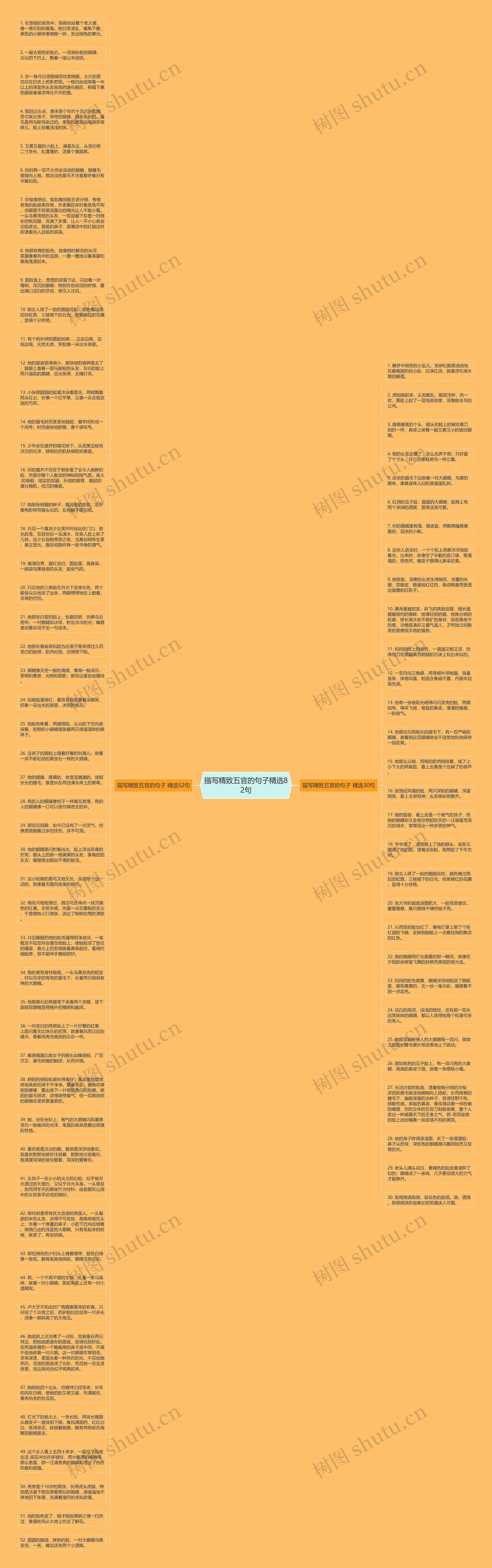 描写精致五官的句子精选82句思维导图