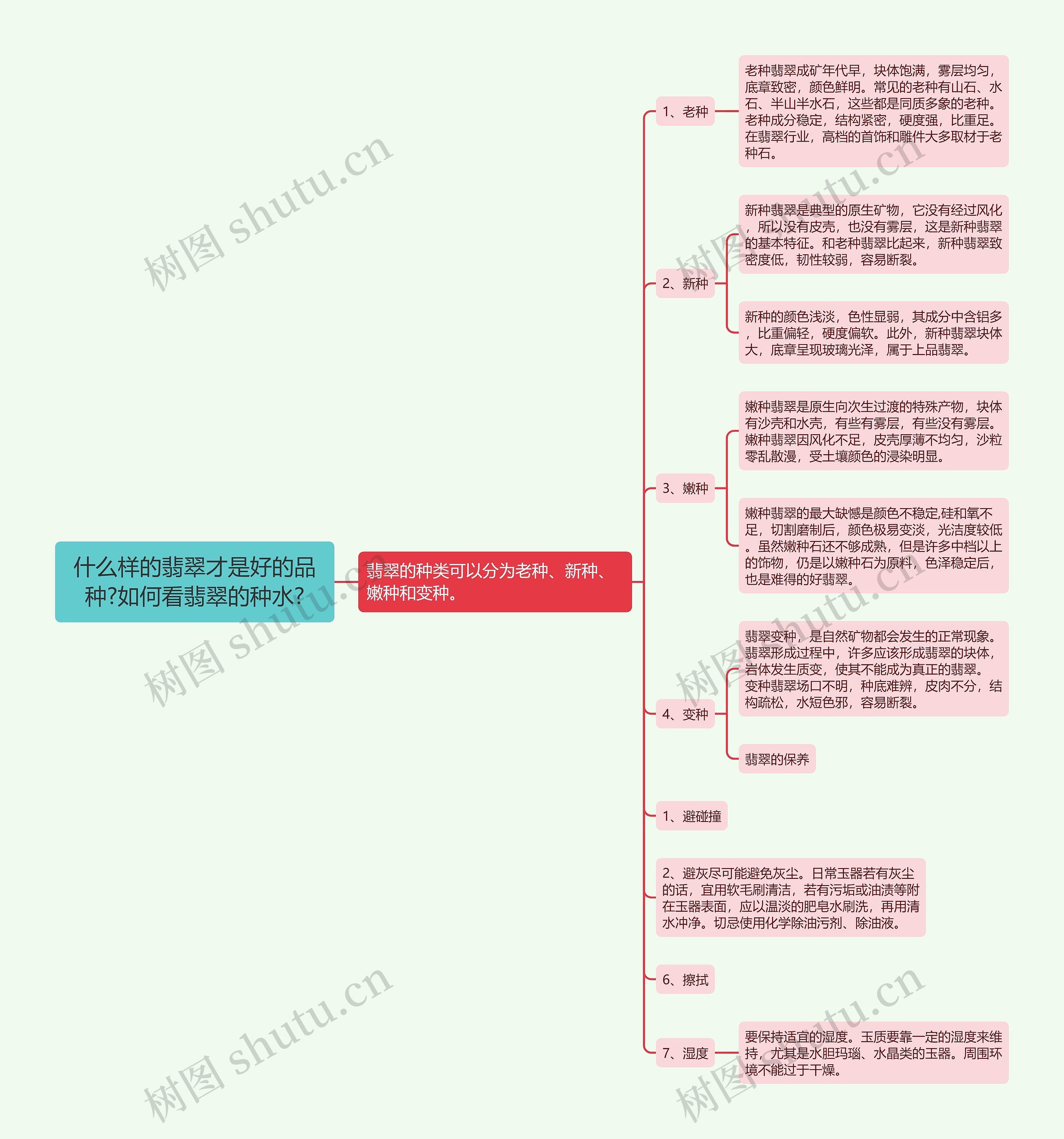 什么样的翡翠才是好的品种?如何看翡翠的种水?思维导图