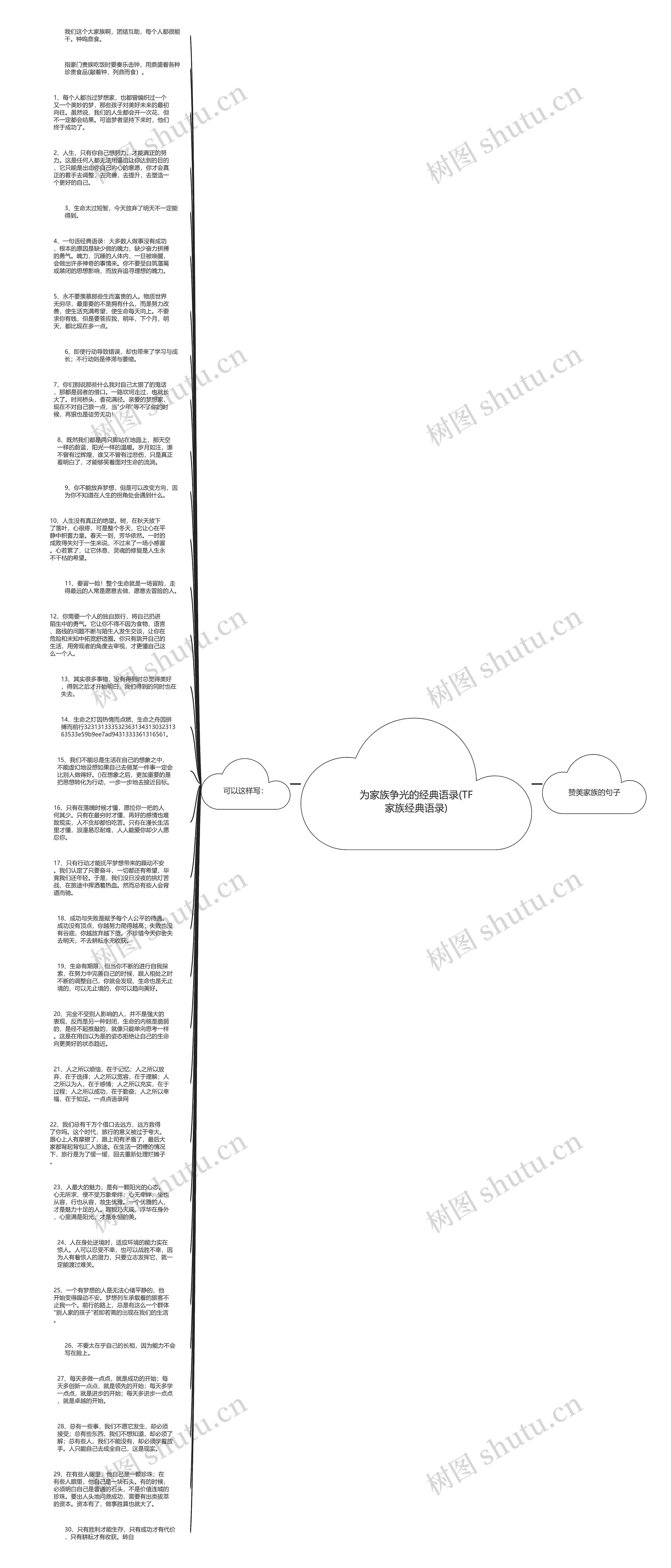为家族争光的经典语录(TF家族经典语录)思维导图