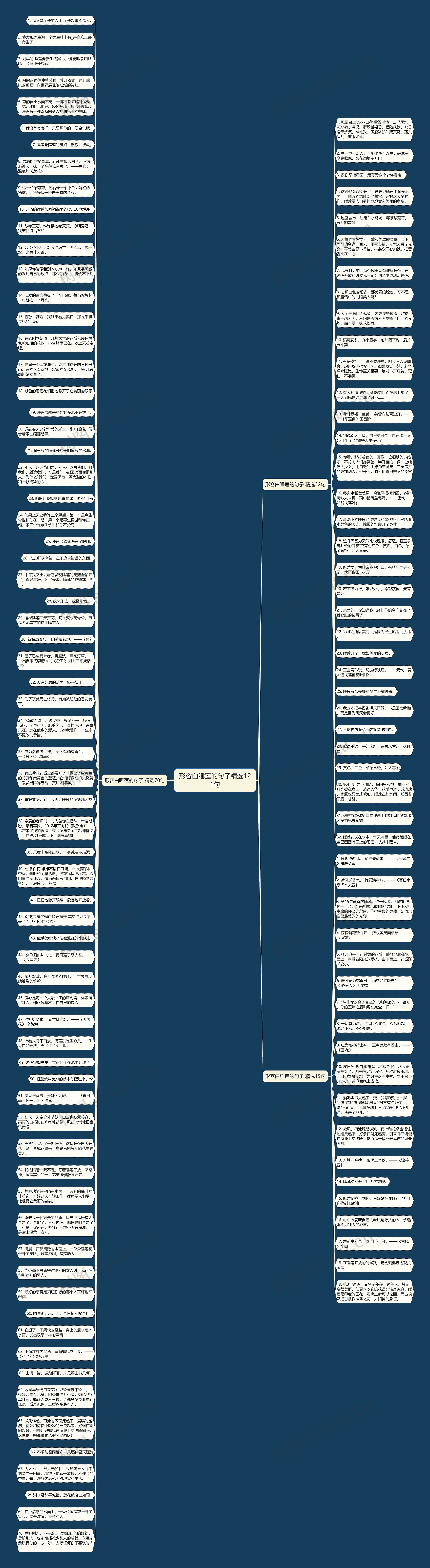 形容白睡莲的句子精选121句思维导图