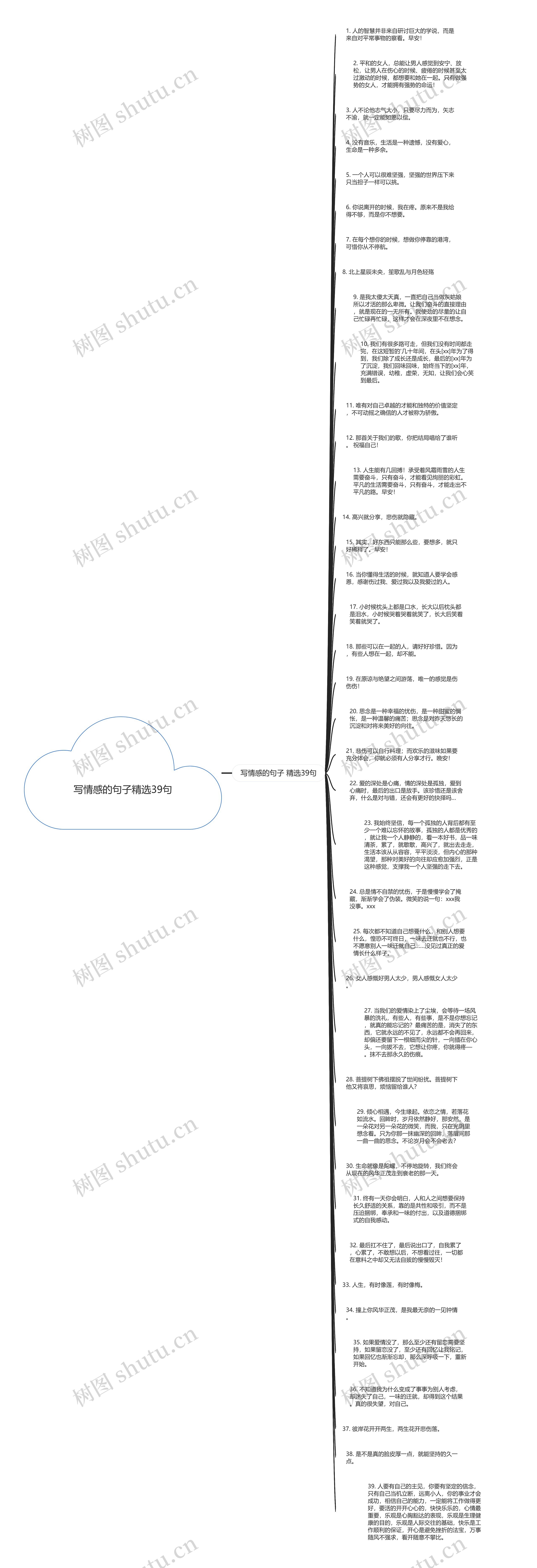 写情感的句子精选39句思维导图