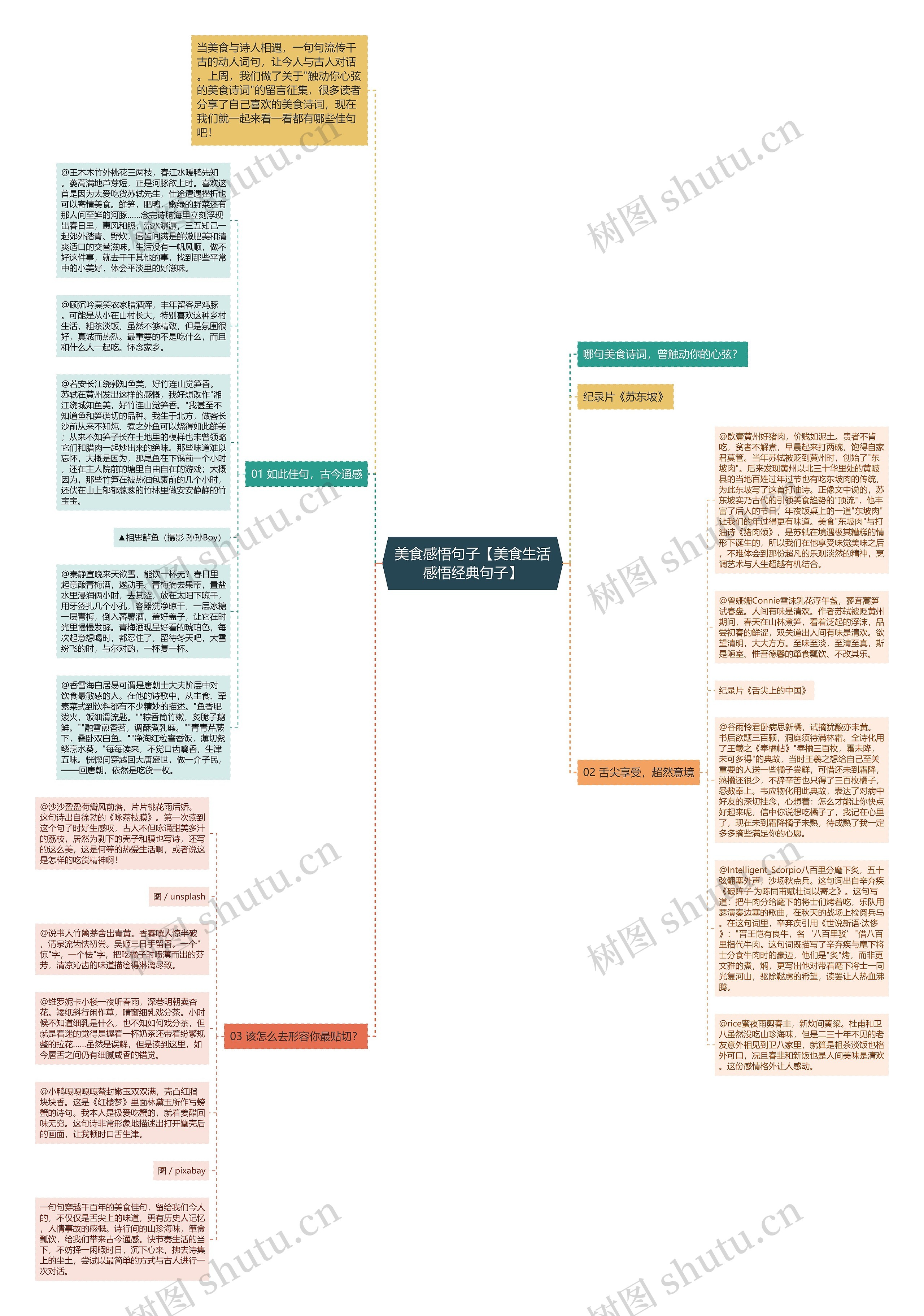 美食感悟句子【美食生活感悟经典句子】思维导图