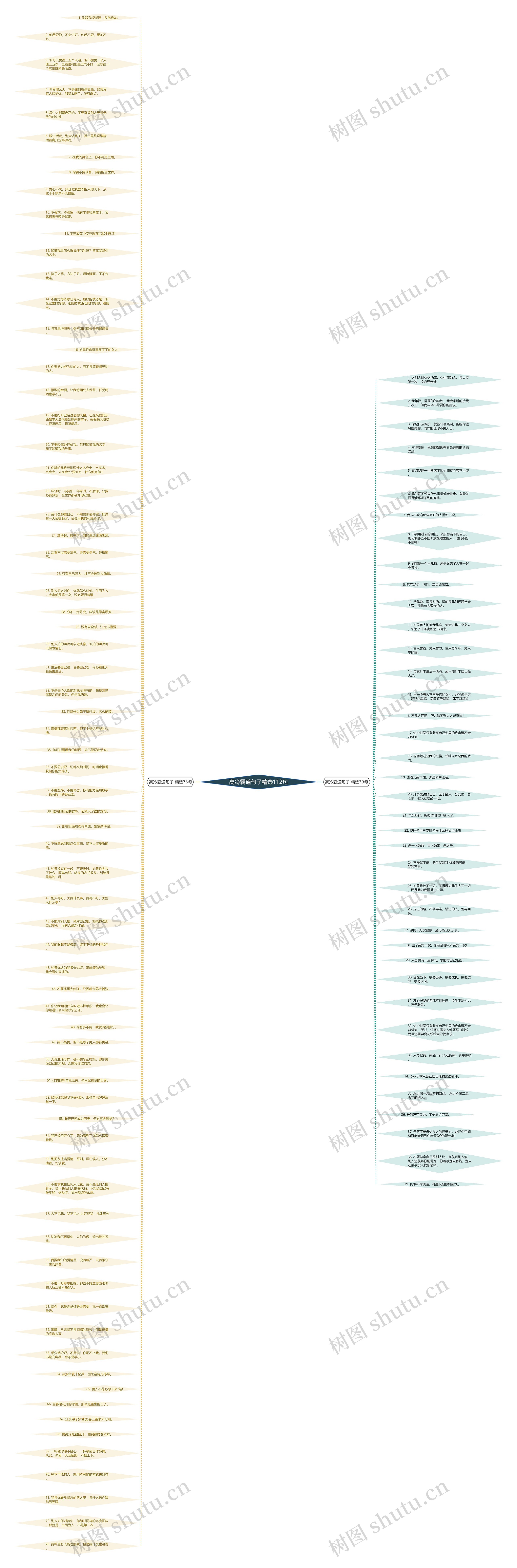 高冷霸道句子精选112句思维导图