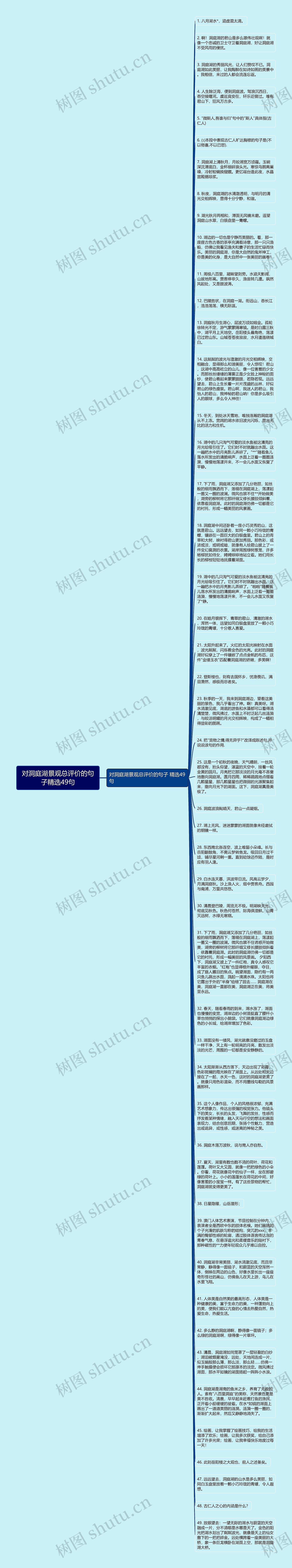 对洞庭湖景观总评价的句子精选49句思维导图