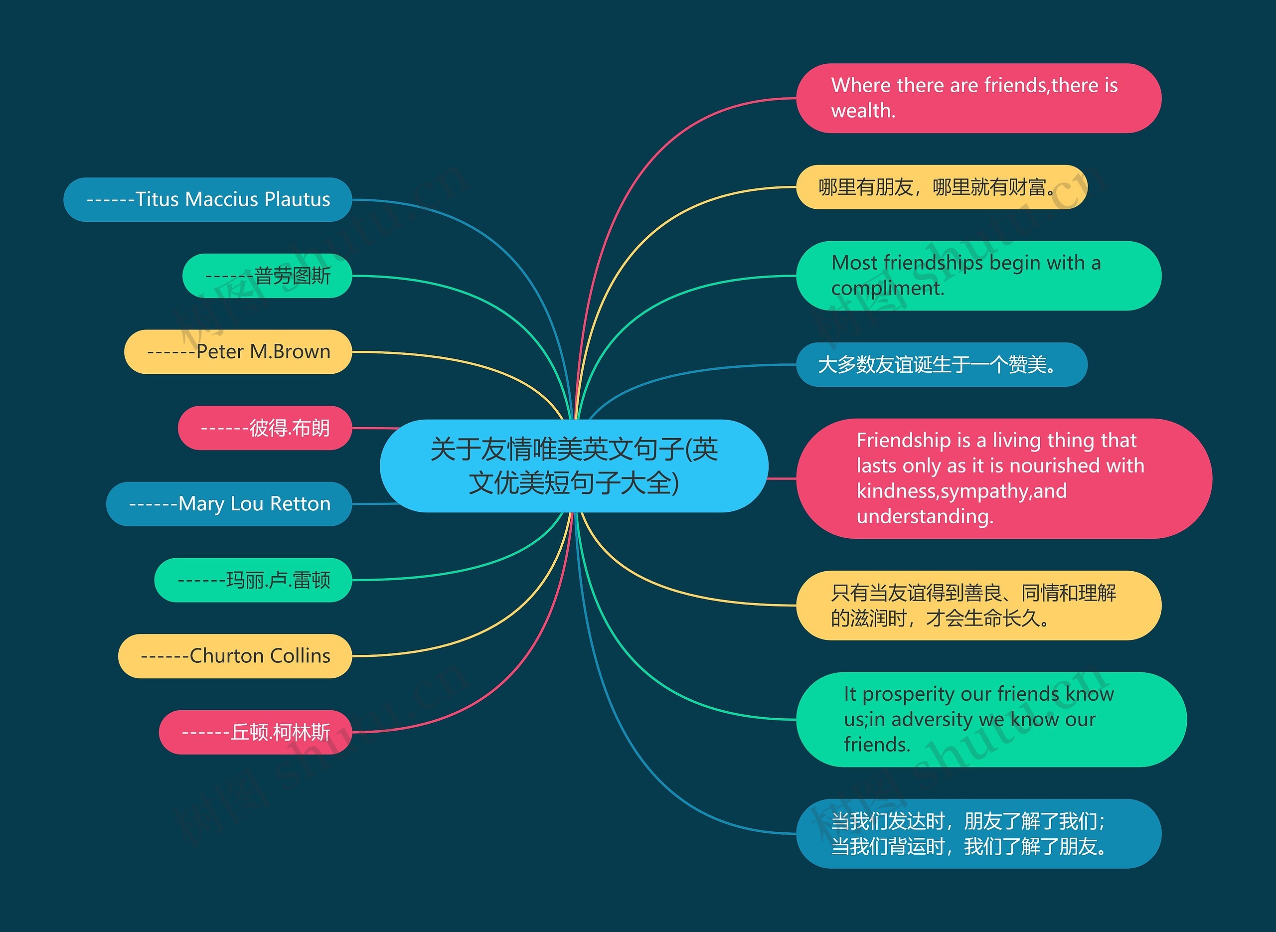 关于友情唯美英文句子(英文优美短句子大全)思维导图