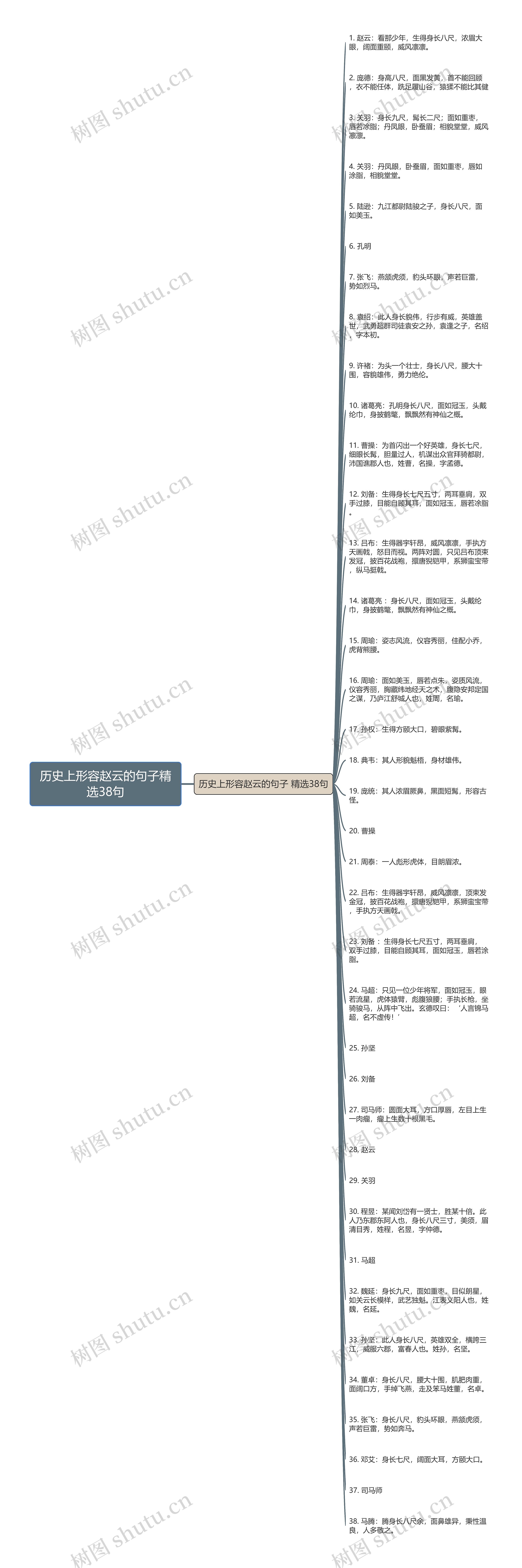 历史上形容赵云的句子精选38句思维导图