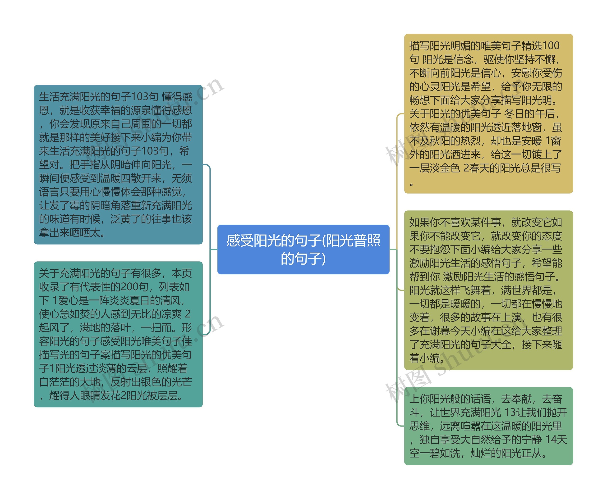 感受阳光的句子(阳光普照的句子)思维导图