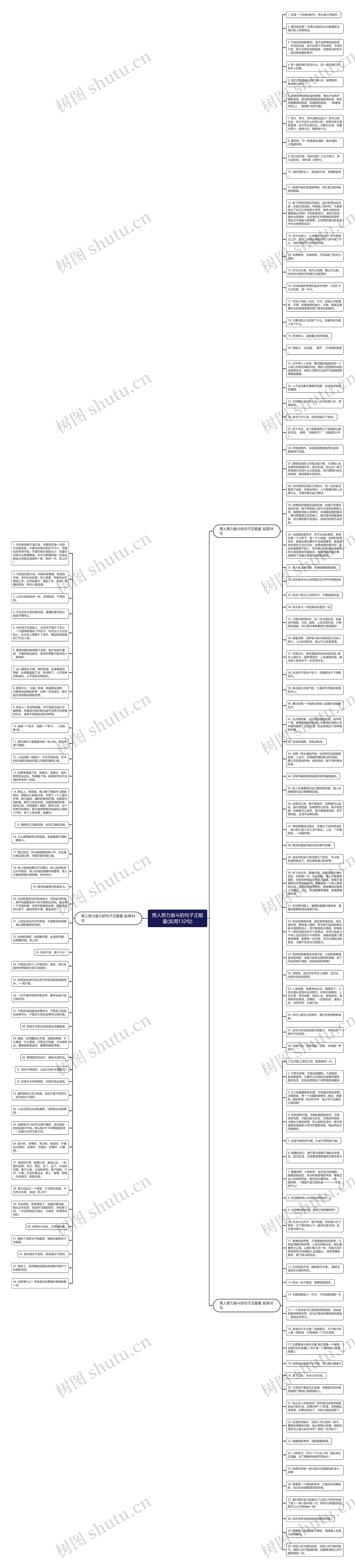 男人努力奋斗的句子正能量(实用132句)思维导图