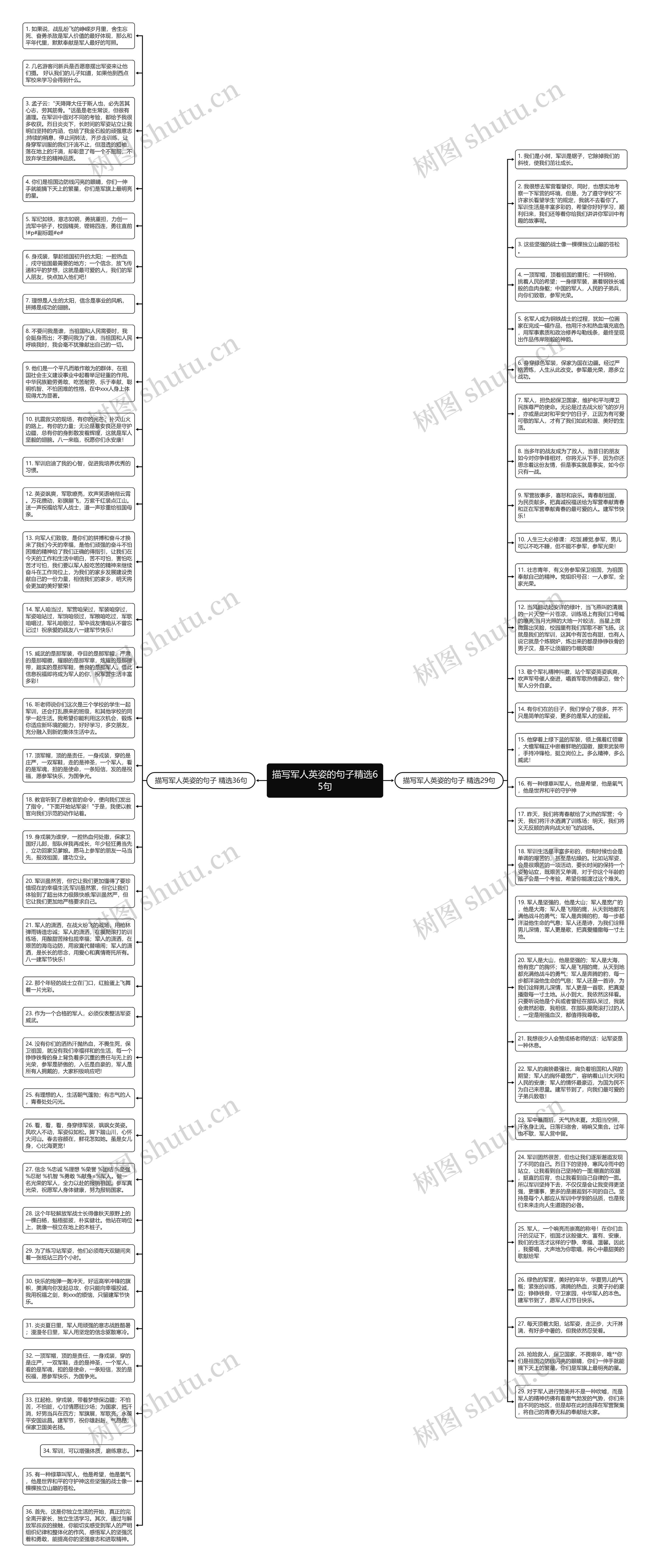 描写军人英姿的句子精选65句思维导图