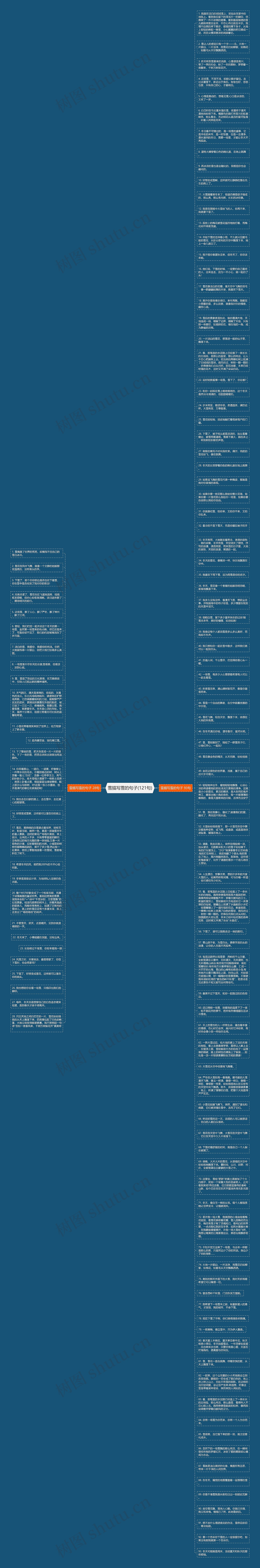 雪描写雪的句子(121句)思维导图