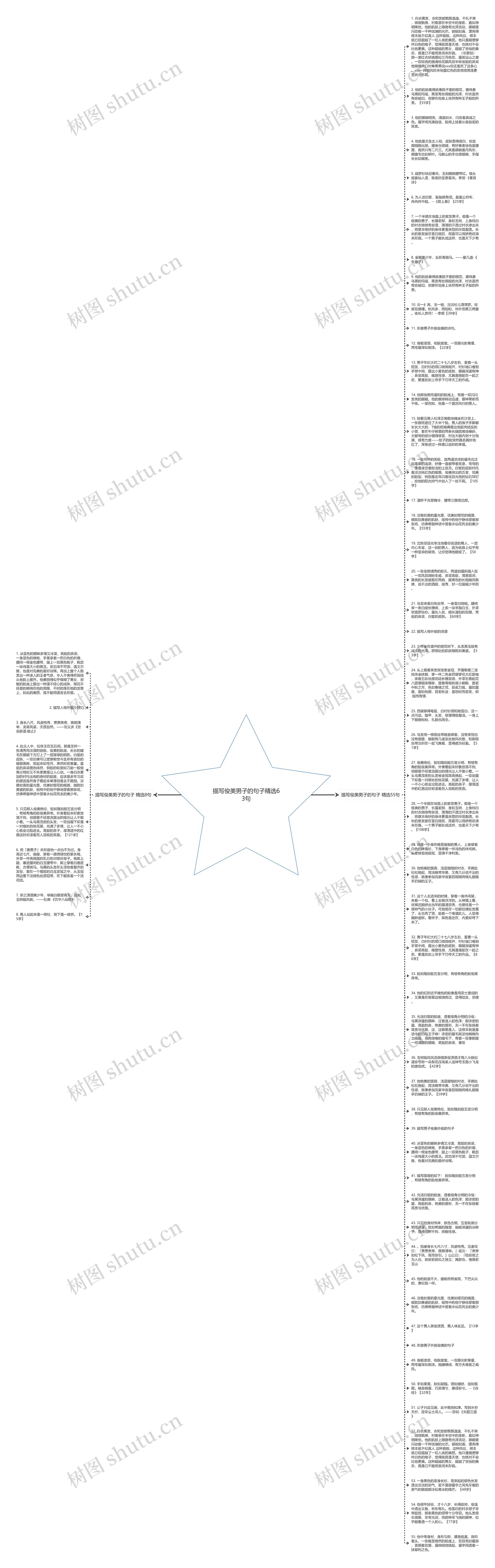 描写俊美男子的句子精选63句思维导图