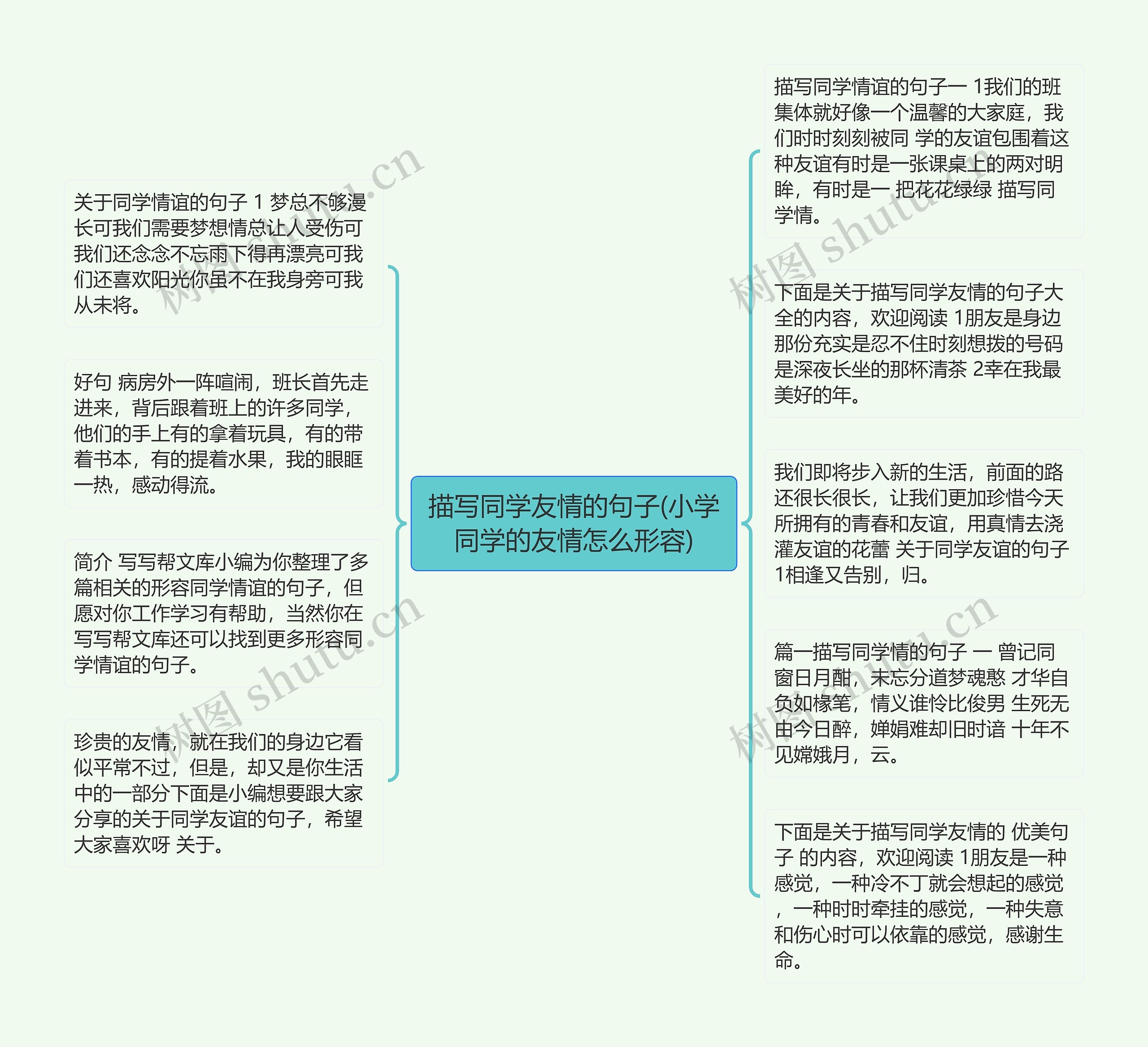 描写同学友情的句子(小学同学的友情怎么形容)思维导图