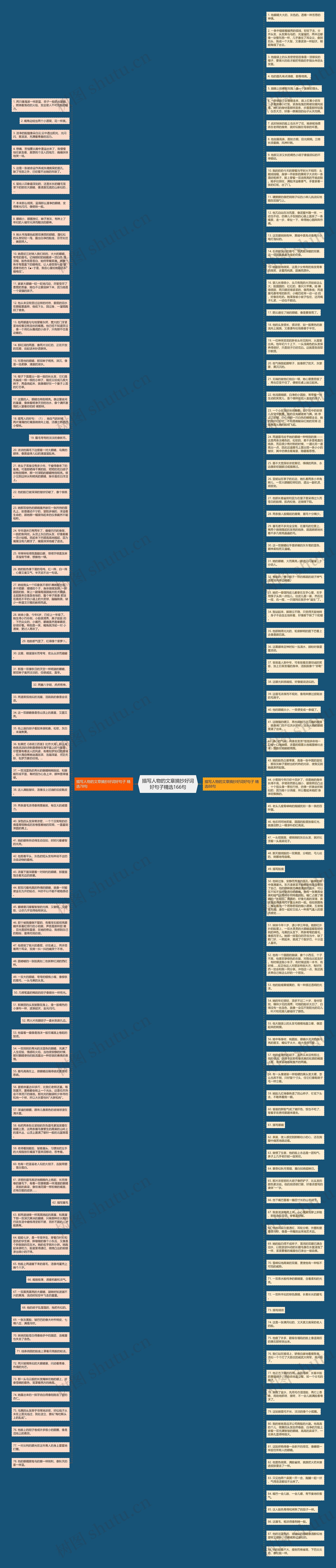 描写人物的文章摘抄好词好句子精选166句思维导图