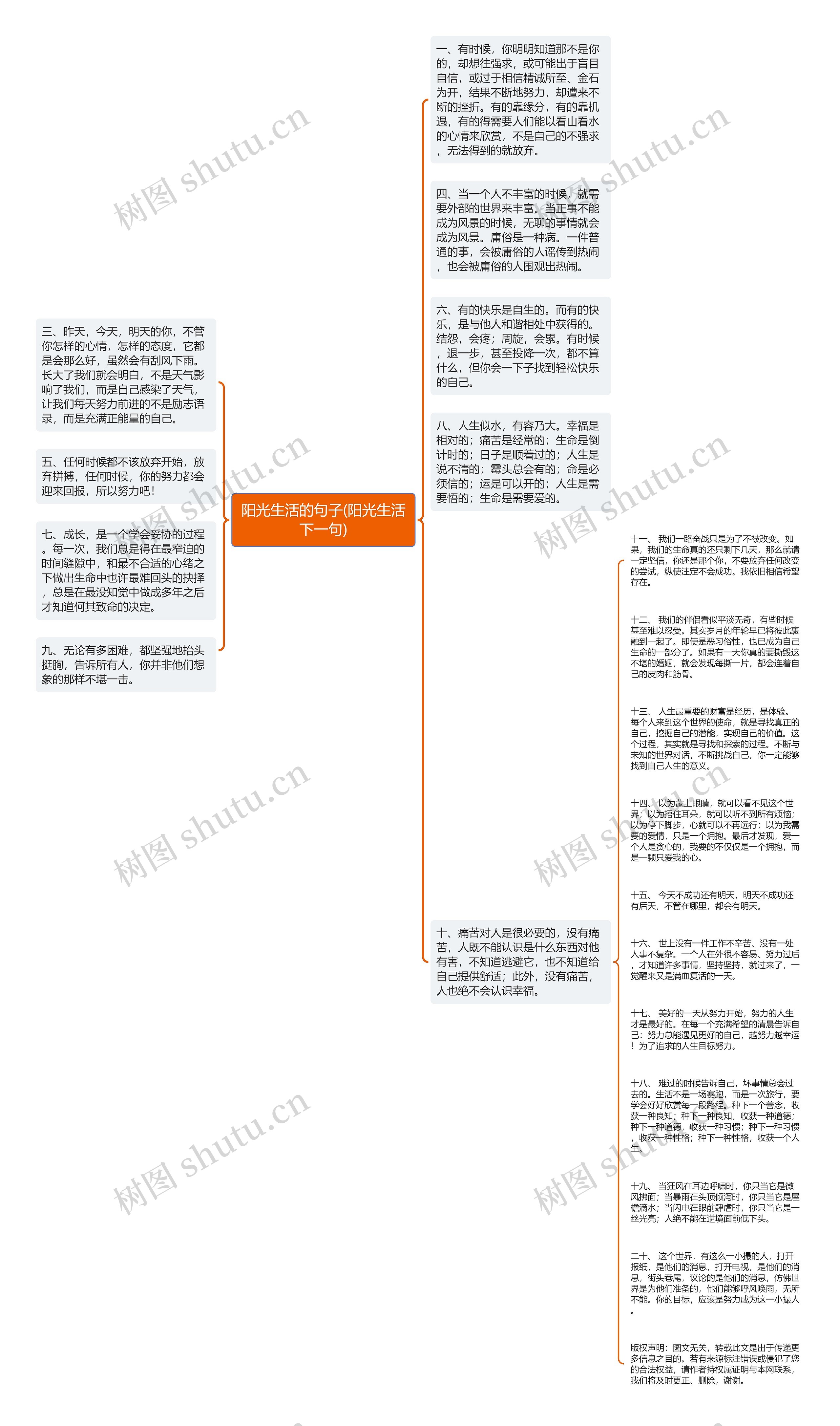 阳光生活的句子(阳光生活下一句)思维导图