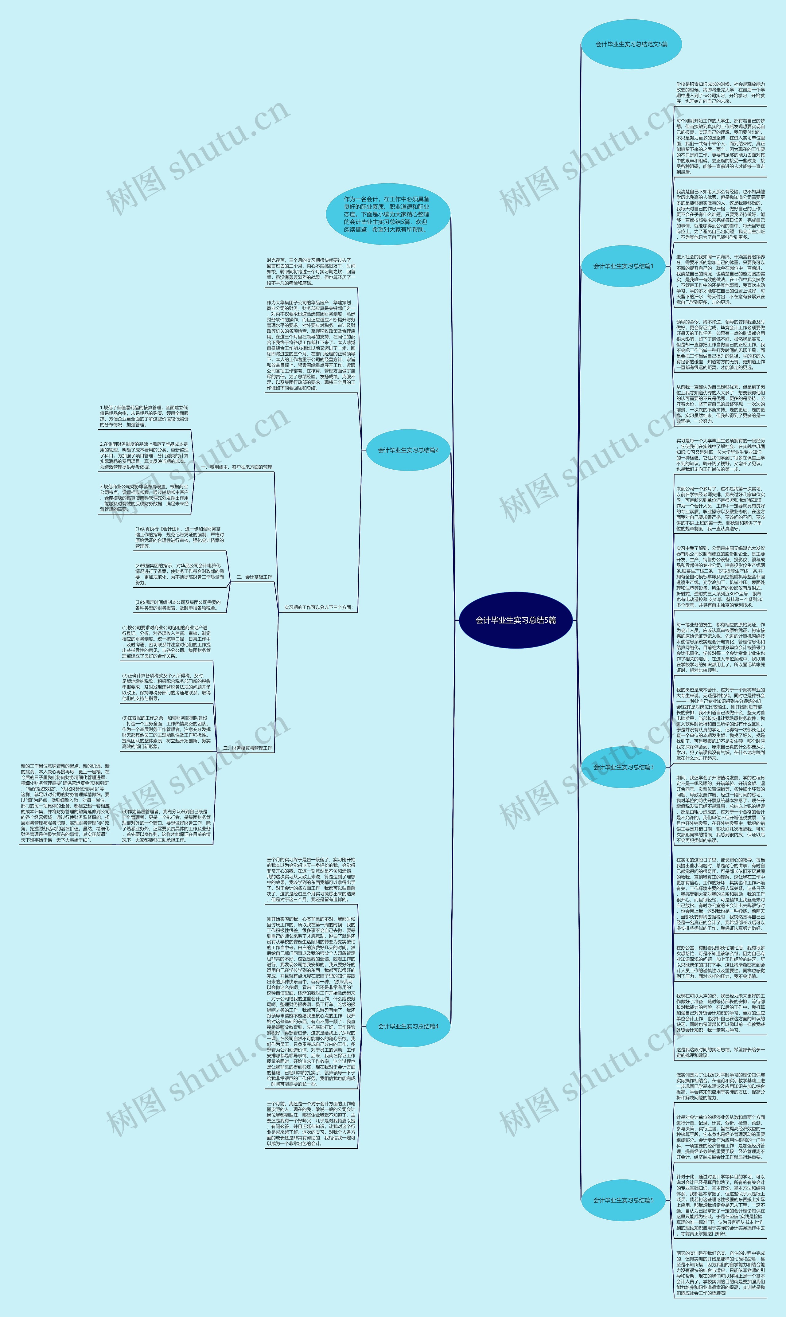 会计毕业生实习总结5篇思维导图